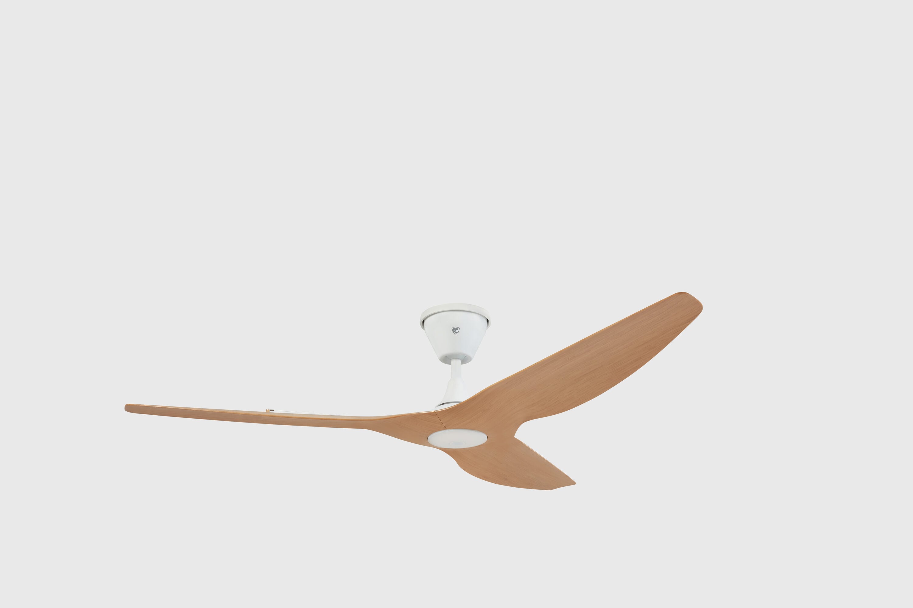 Big Ass Fans 840325216317 Coastal 60-in Color-Changing Integrated LED Outdoor Smart White with Caramel Bamboo Blades Ceiling Fan With Light and Remote ( 3 -Blade )