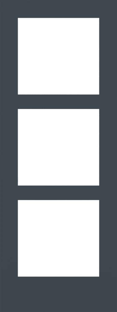 RELIABILT LO1370255 Shaker 32-in x 80-in Slate 3-panel square Frosted glass Smooth Solid core Prefinished Pine Wood Slab Door