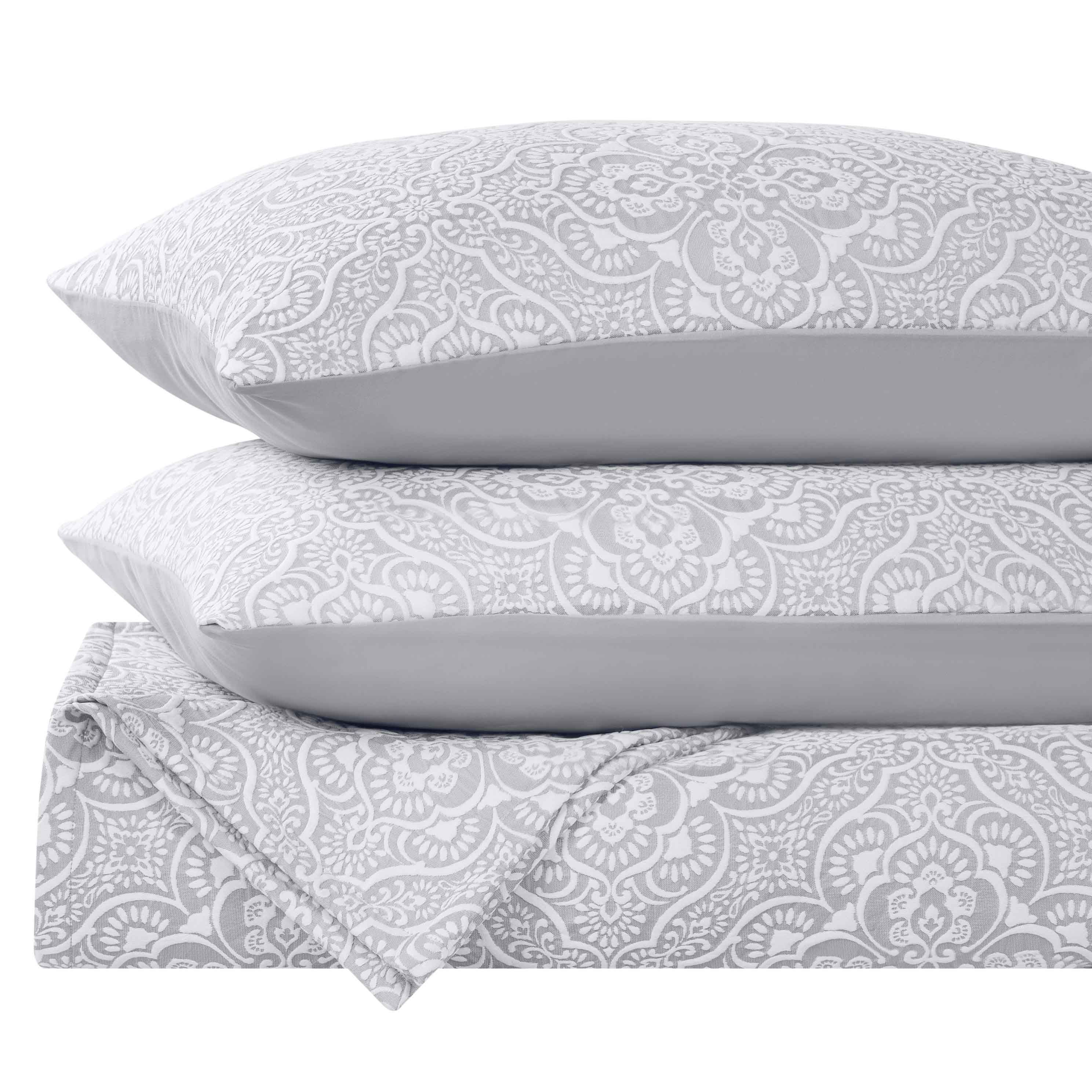 Slickblue Floral Polyester Bedspread Set Matching Pillow Shams for Guest and Primary Bedrooms Multiple Colors and Size Options