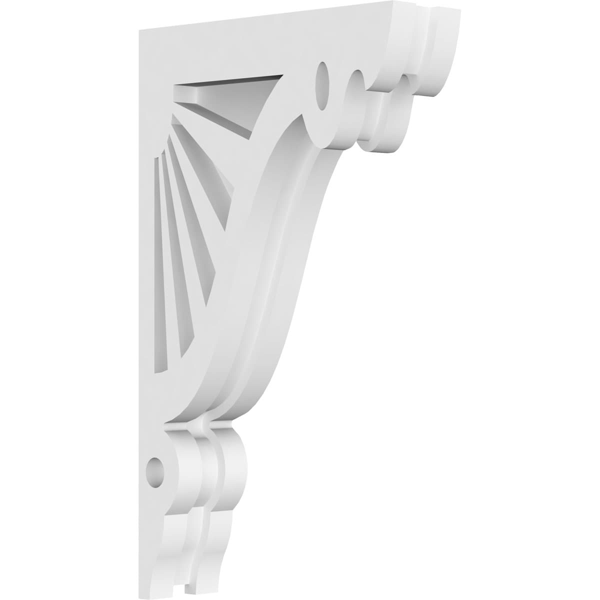 Ekena Millwork CORP01X06X11MA 1.875-in x 6.5-in x 11-in Marshall Unfinished White PVC Paintable Corbel
