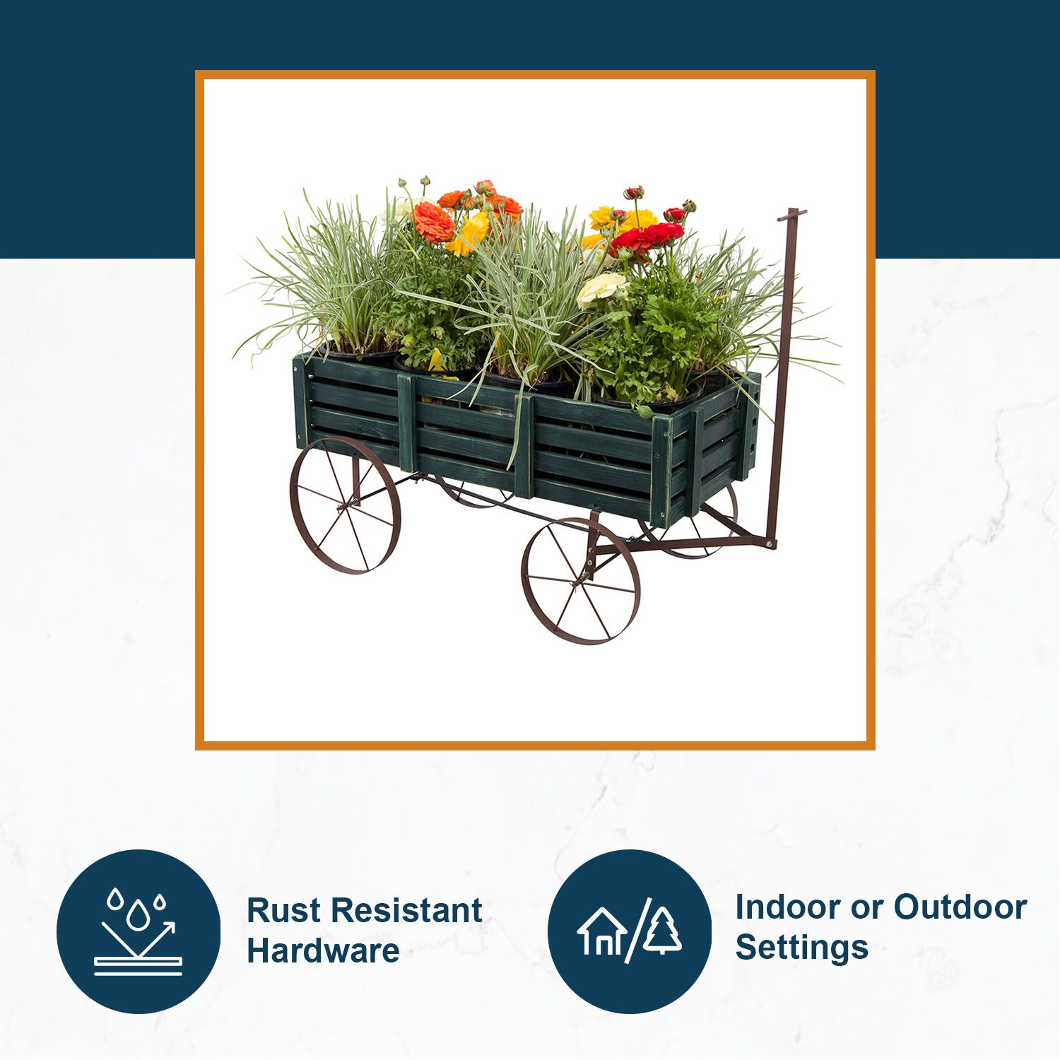 Decorative Buckboard Wagon Garden Planter