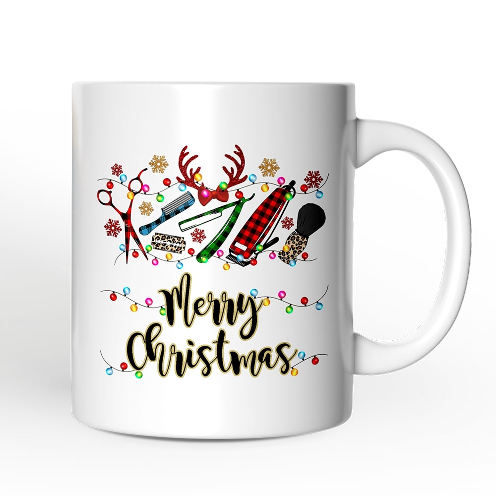 OrnamentallyYou Barber Buffalo Plaid Christmas Mug Barbershop Gift #NPCM175