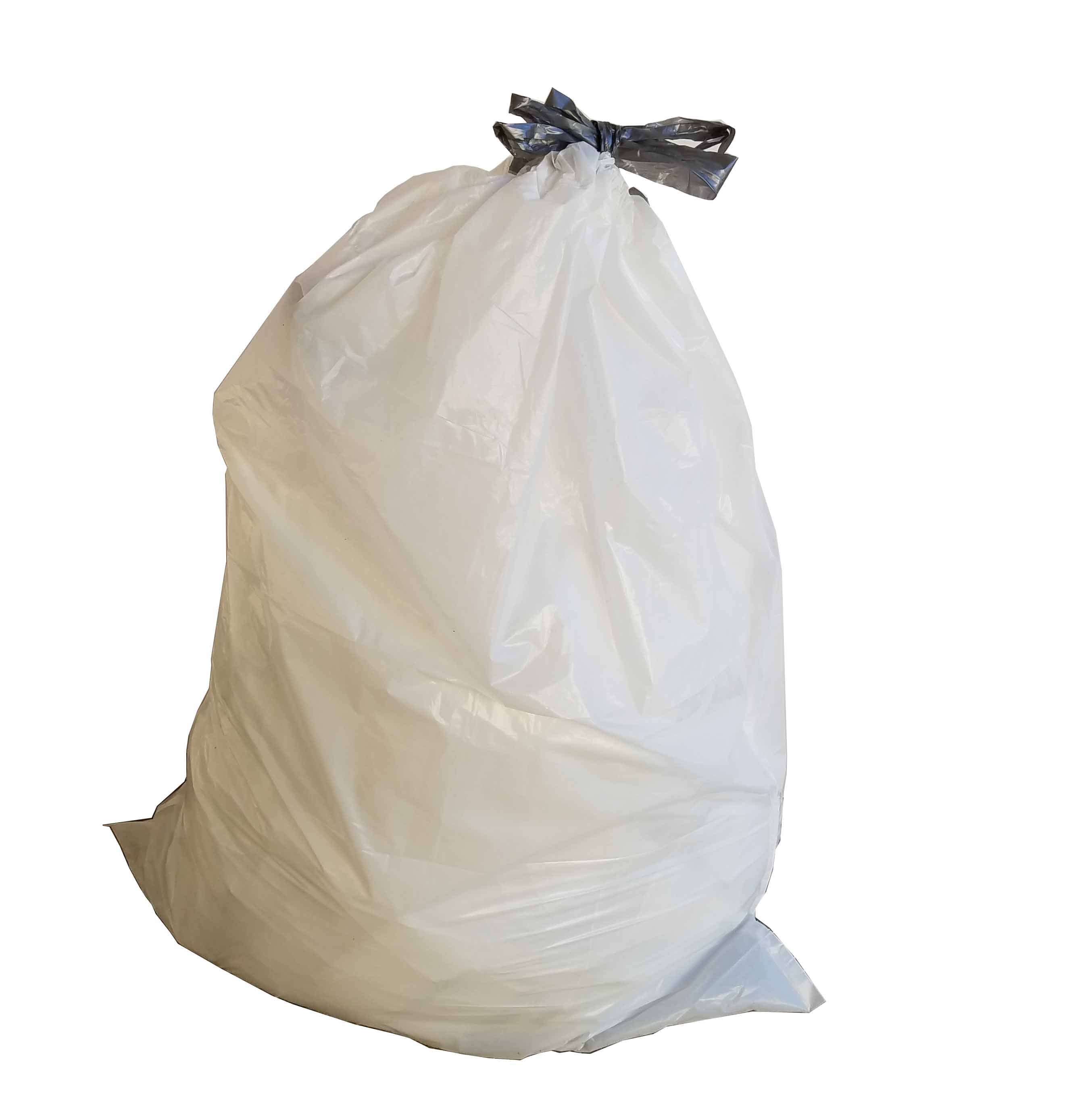 PlasticMill 6-Gallons White Outdoor Plastic Can Trash Bag (50