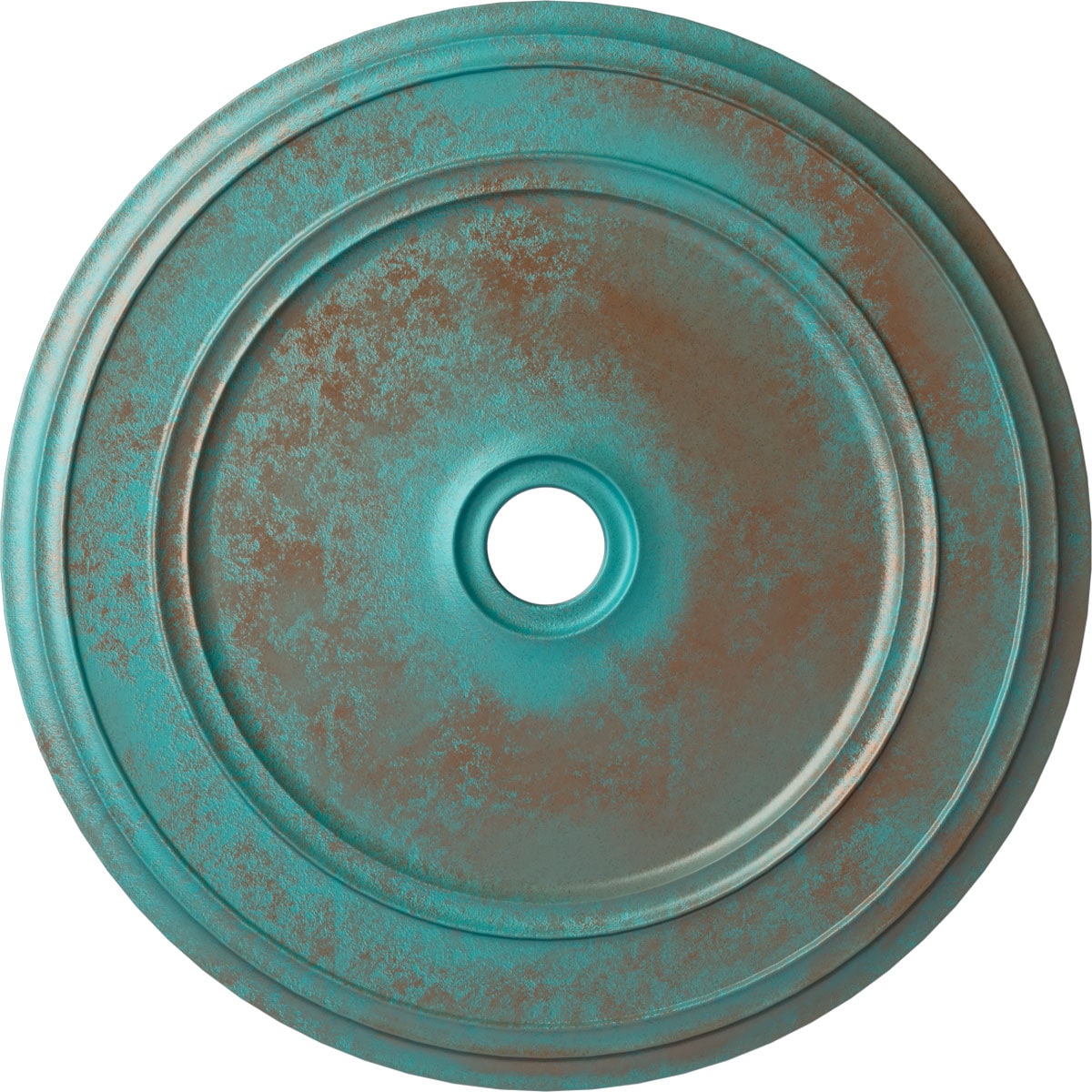 Ekena Millwork CM41CLCGS Classic 41.125-in W x 41.125-in L Painted Copper Green Patina Polyurethane Whole Ceiling Medallion
