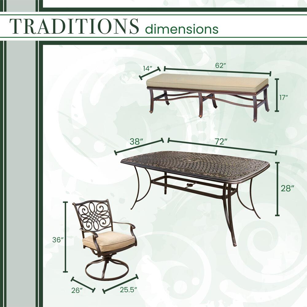 Hanover TRADDN6PCSW4BN-TAN Patio-Dining-Sets - View #3