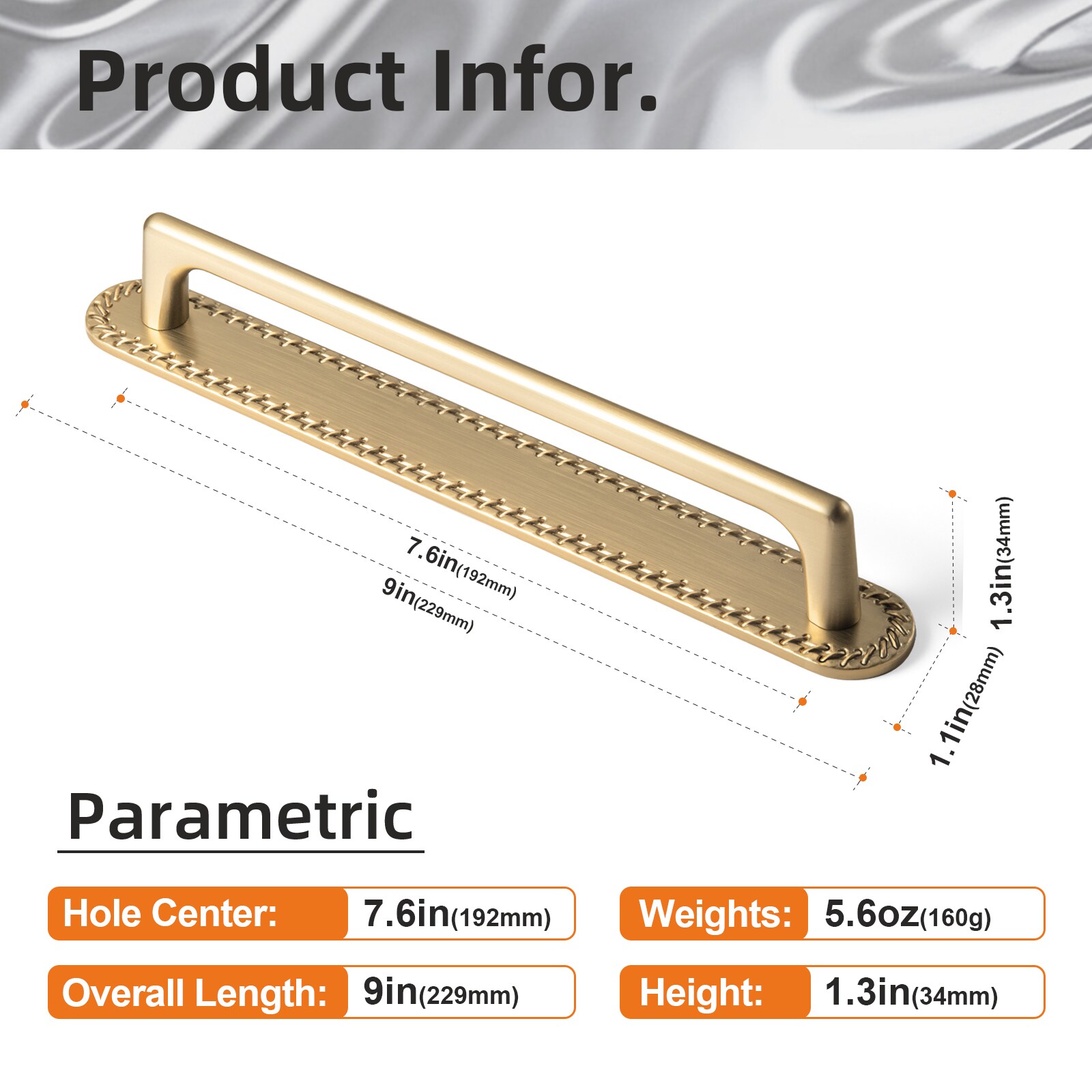 Miaokesen 052UBR-G016-192-2 Cabinet-Pulls - View #2