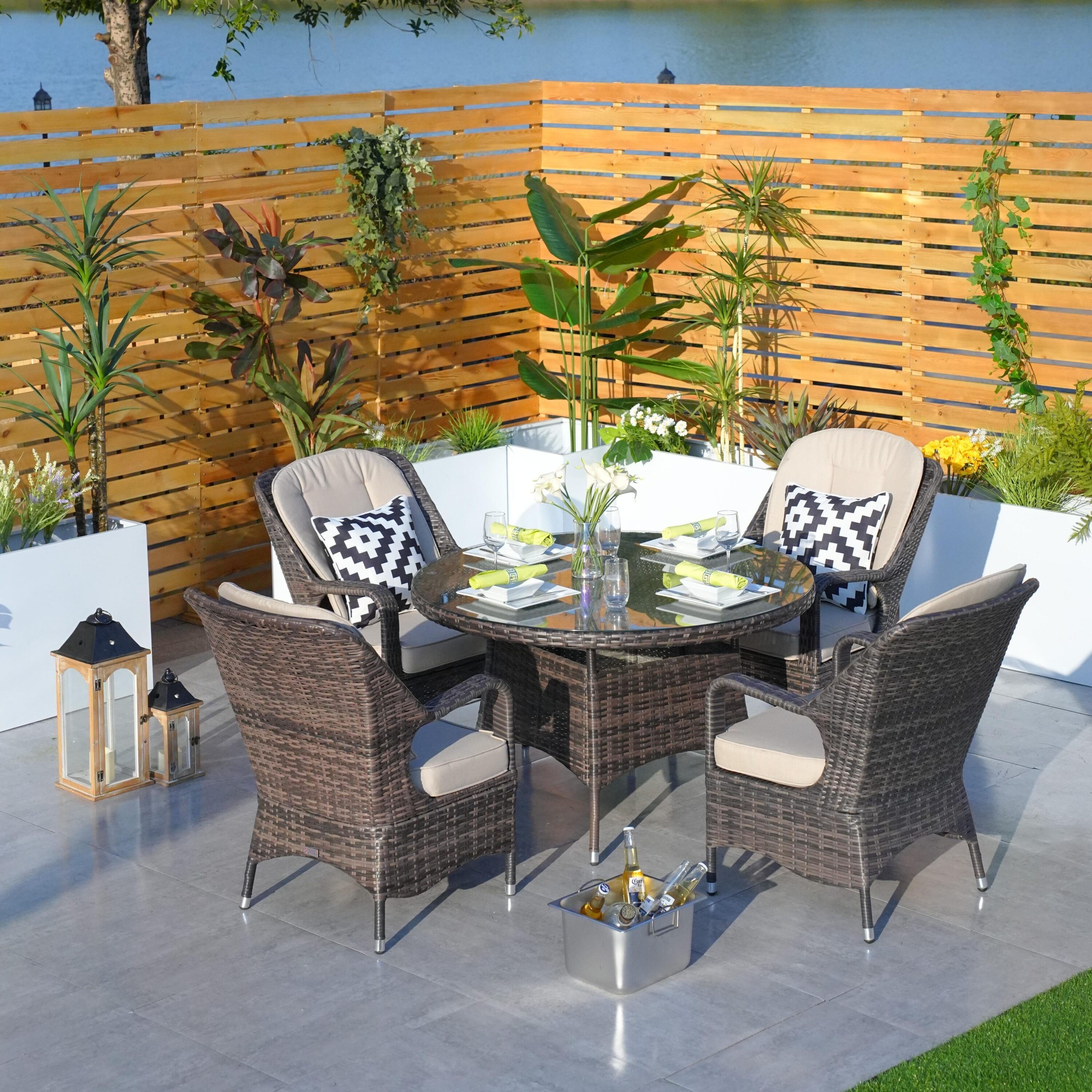 Direct Wicker DWD-1709-BR Patio-Dining-Sets - View #2