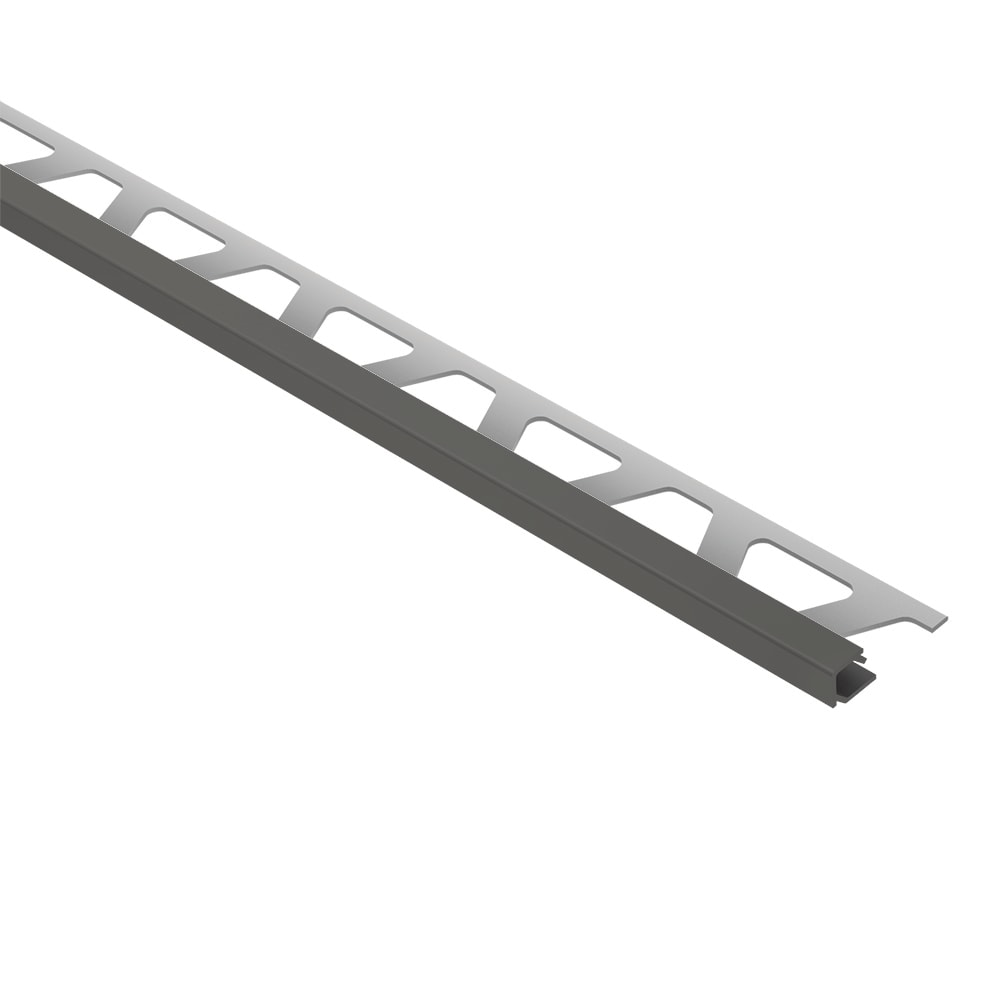 Schluter Systems Q110VG Quadec 0.438-in W x 98.5-in L Traffic grey color-coated aluminum Aluminum Square edge Tile Edge Trim