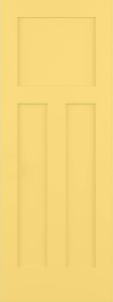 RELIABILT LO1369639 Shaker 28-in x 80-in Marigold 3-panel craftsman Smooth Solid core Prefinished Pine Wood Slab Door