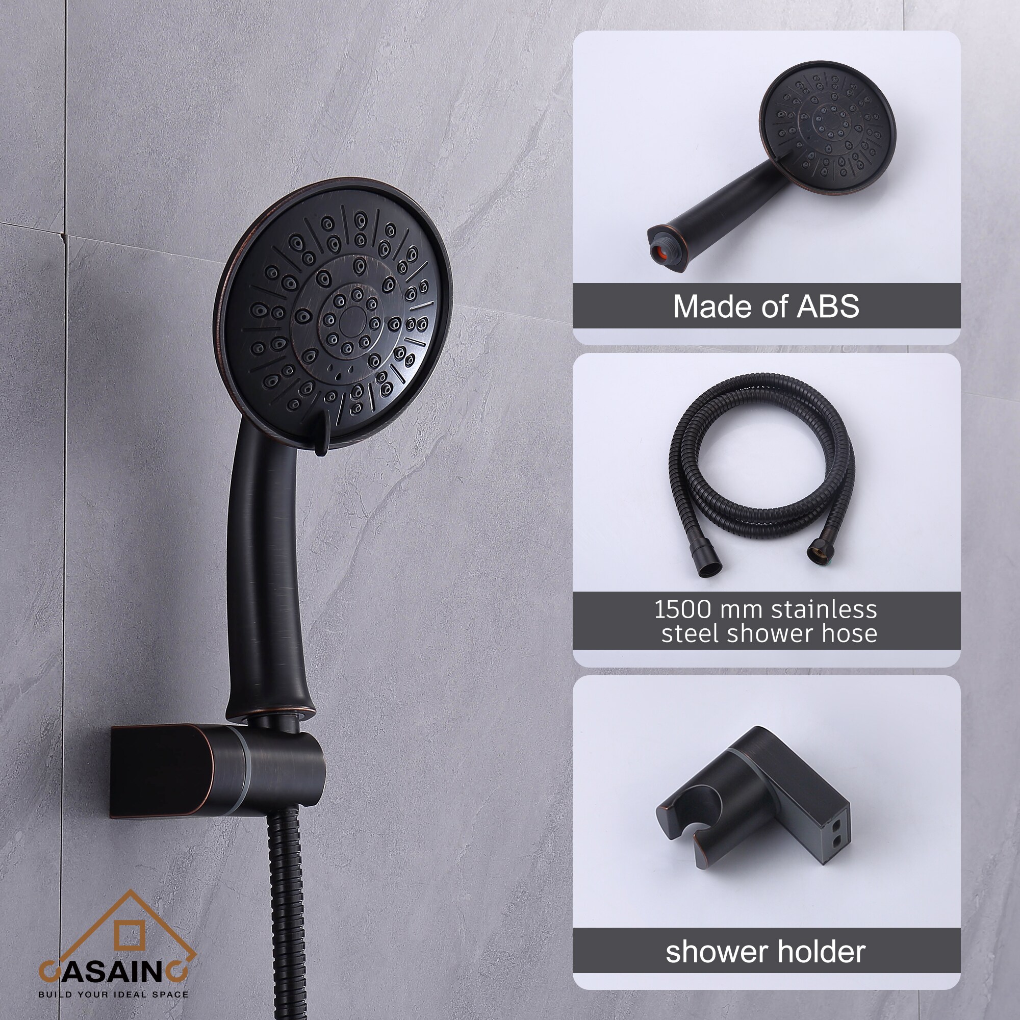 CASAINC CS12-12MB Showerhead-Bar-Panels - View #5