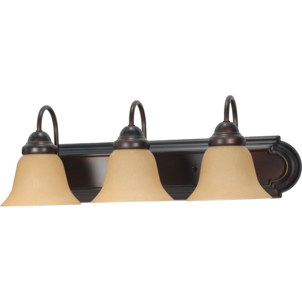 LW-SC514236 24-in 3-Light Mahogany Bronze and Champagne Transitional Vanity Light