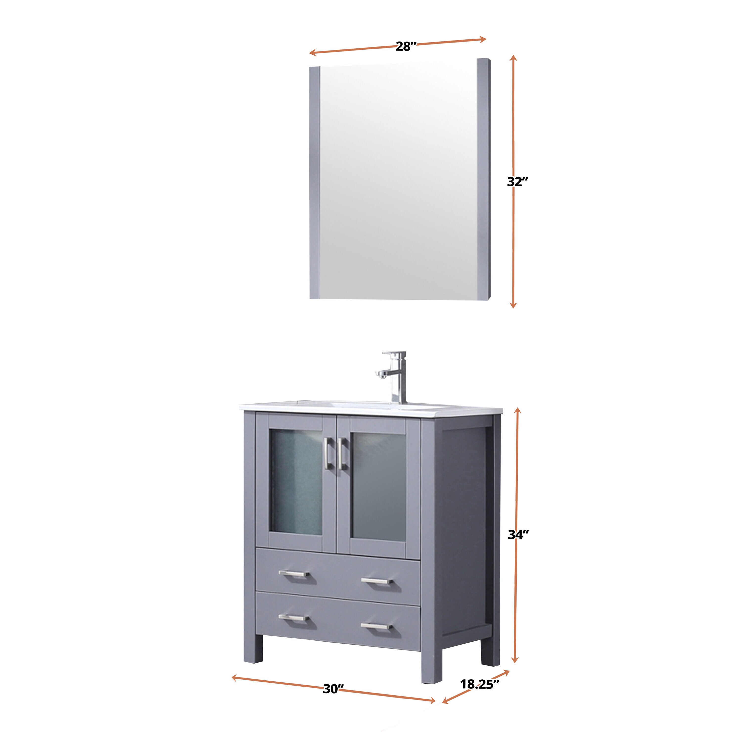 Lexora LV341830SBESM28F Bath-Vanity-Combo - View #6