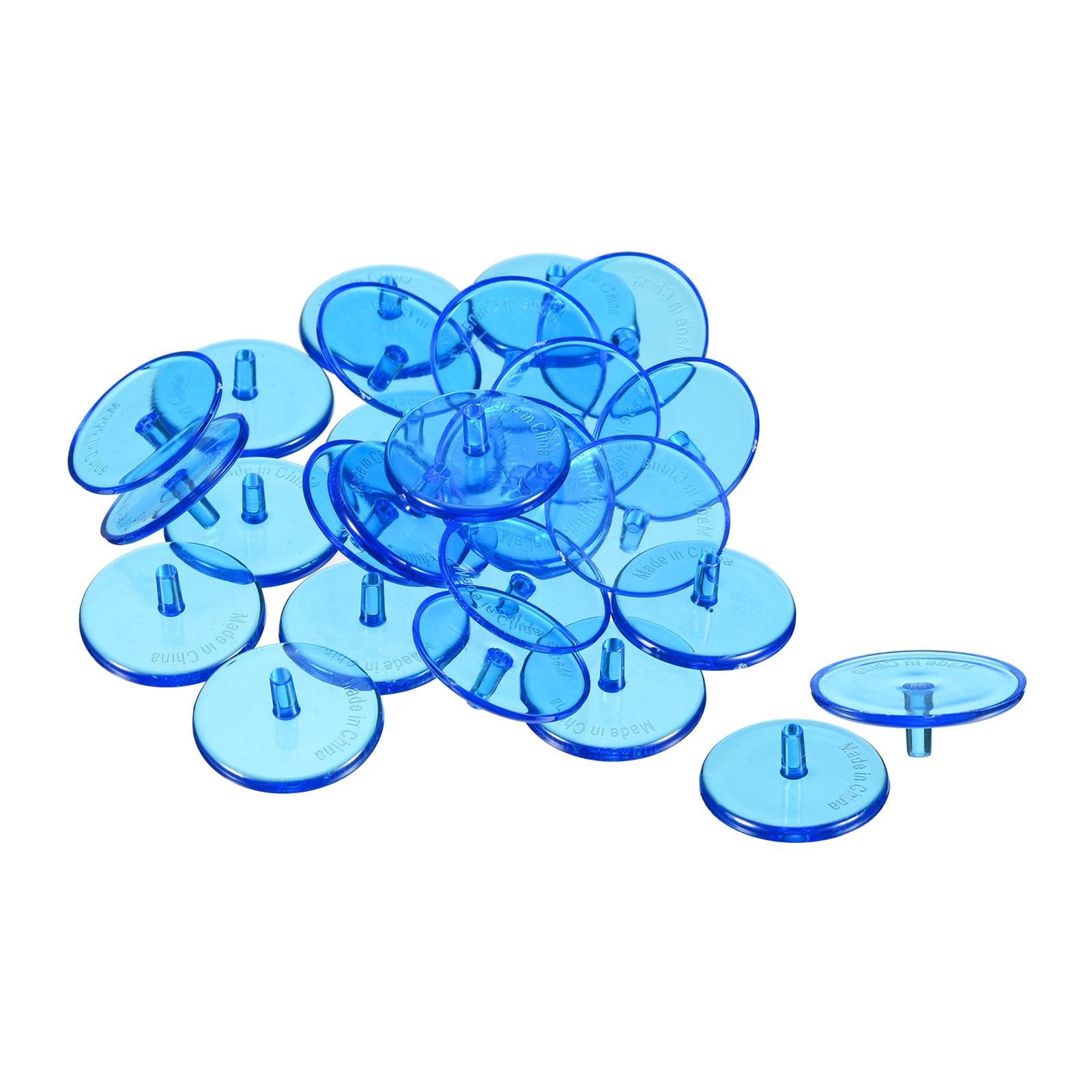 PATIKIL Golf Ball Marker 50pcs 24mm Round Transparent Flat Position Mark Places Marking Tool Golf Sport Accessory Blue