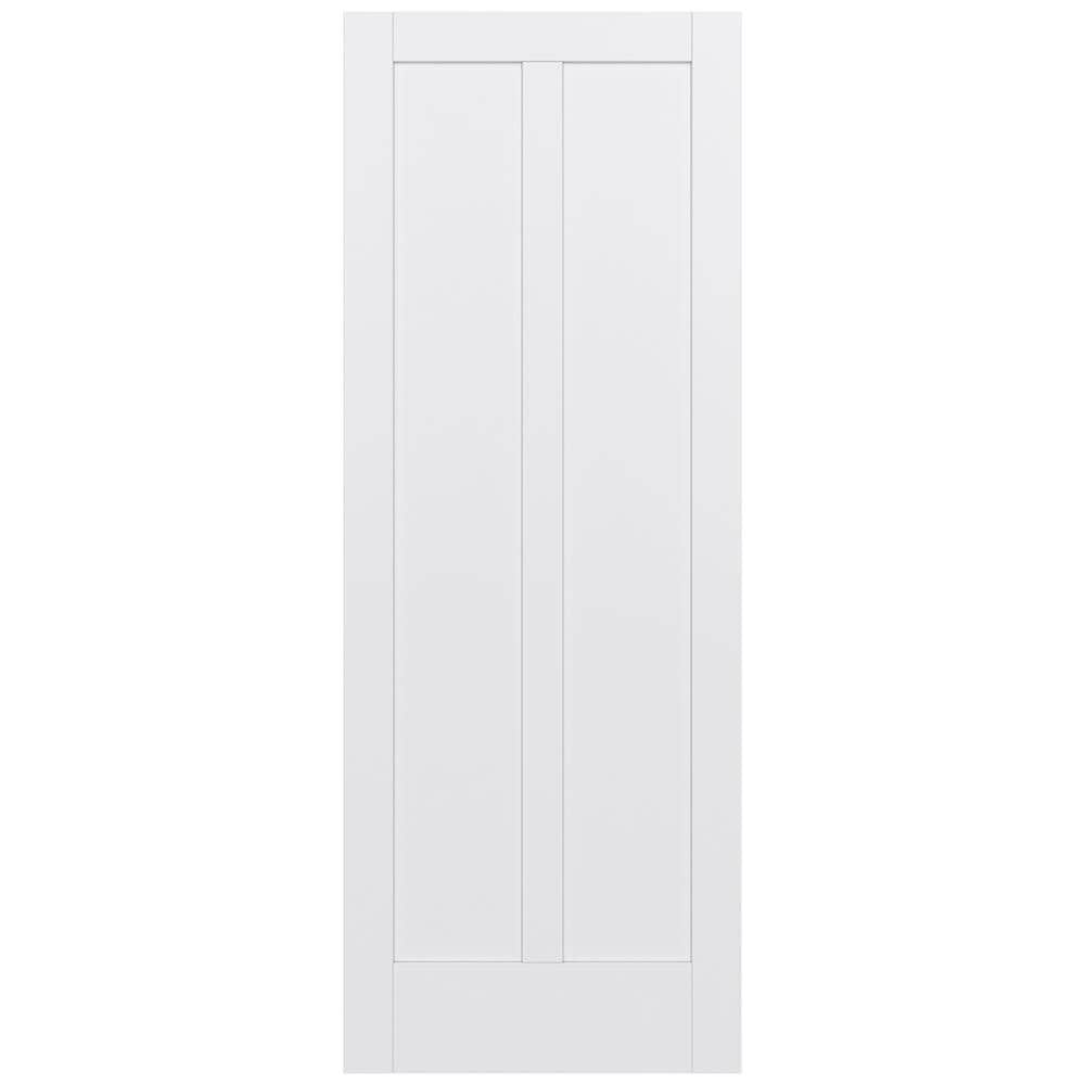 JELD-WEN LOWOLJW221100318 MODA Shaker 36-in x 96-in Primed 2-panel square Smooth Solid core Primed MDF Slab Door