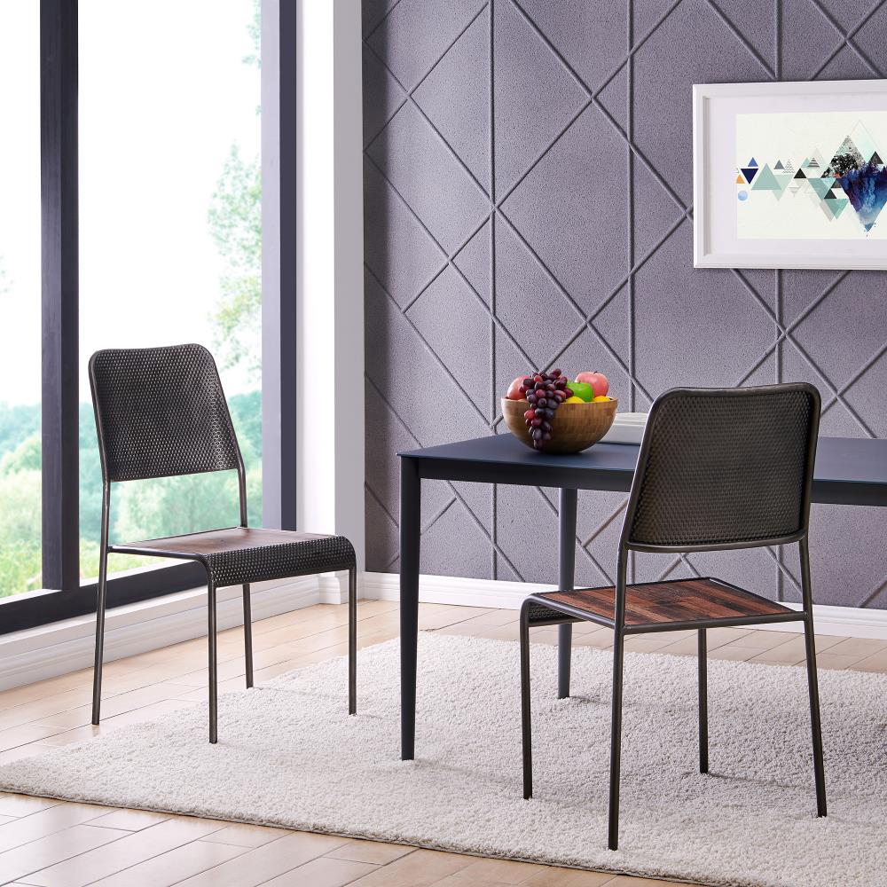 FirsTime 70065 Set of 2 and Co Contemporary/Modern Dining Side Chair (Metal Frame)