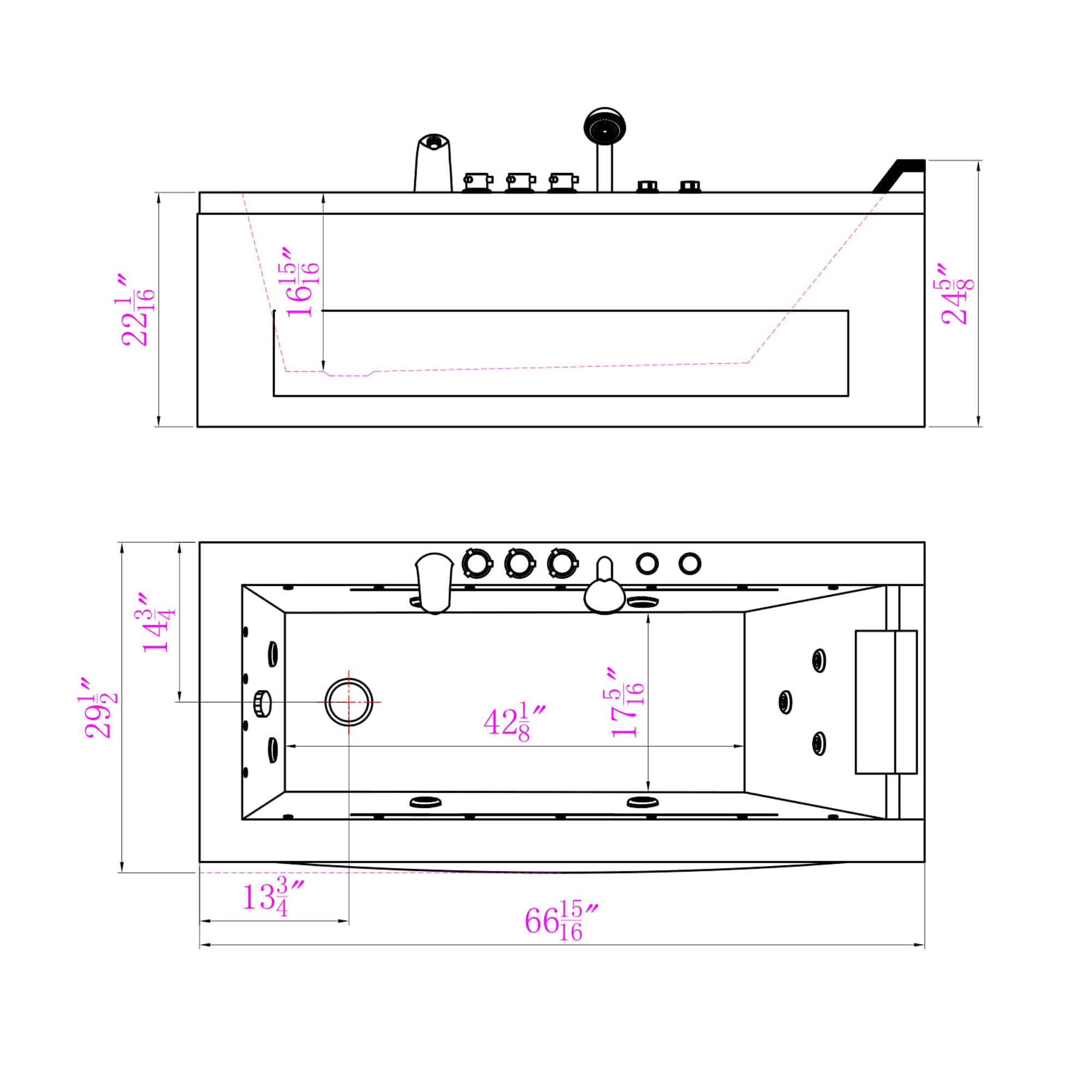 Empava EPV-67JT351LED bathtubs - View #10