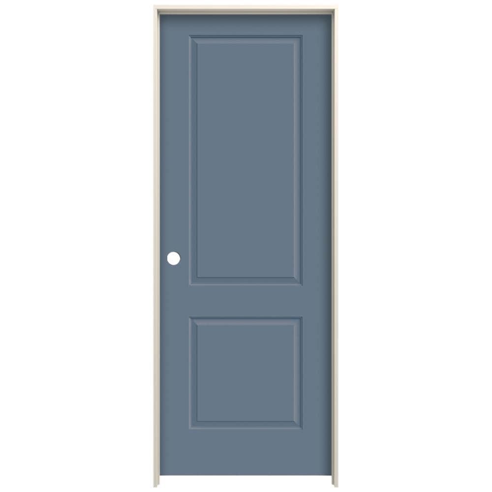 JELD-WEN LOWOLJW225700023 28-in x 80-in Colony Hollow core 2-panel square Right hand Smooth Prefinished Molded composite Flat Jamb Single Prehung Interior Door