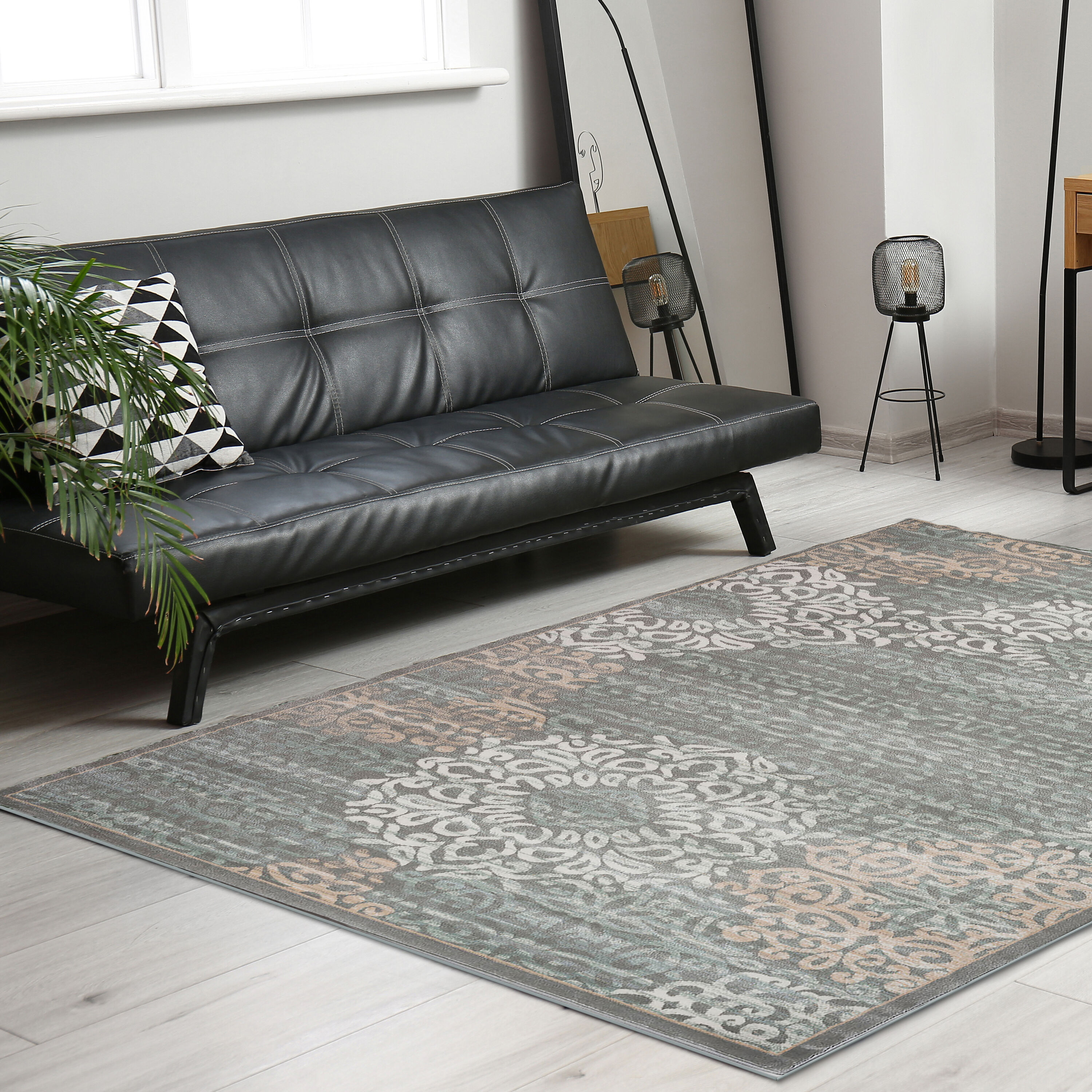 Radici USA 3471/0021/GREY Pisa 5 x 8 (ft) Polypropylene Gray Rectangular Indoor Abstract Bohemian/Eclectic Area rug