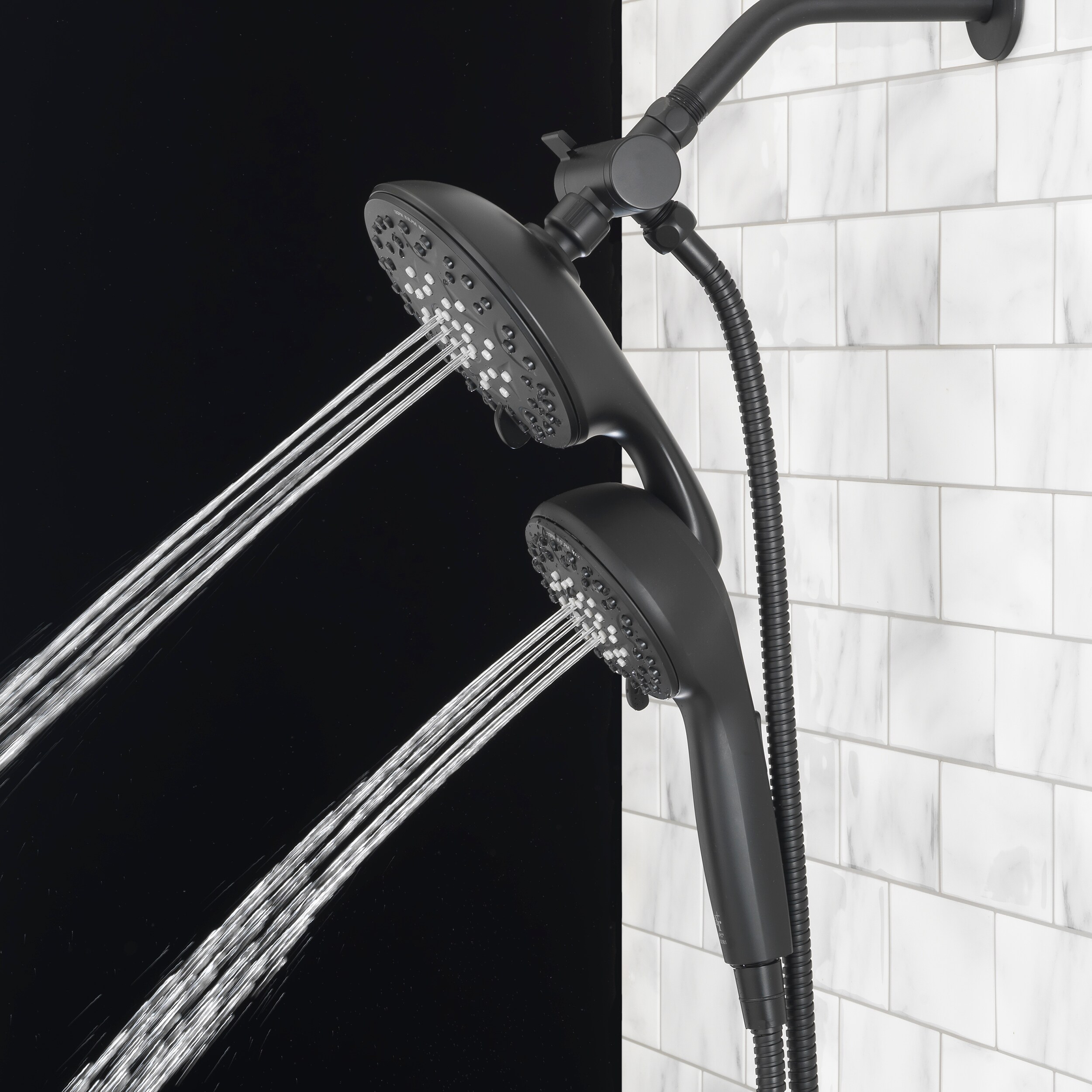 allen + roth Galway Matte Black Round Handheld Shower Head 1.8GPM (6.8