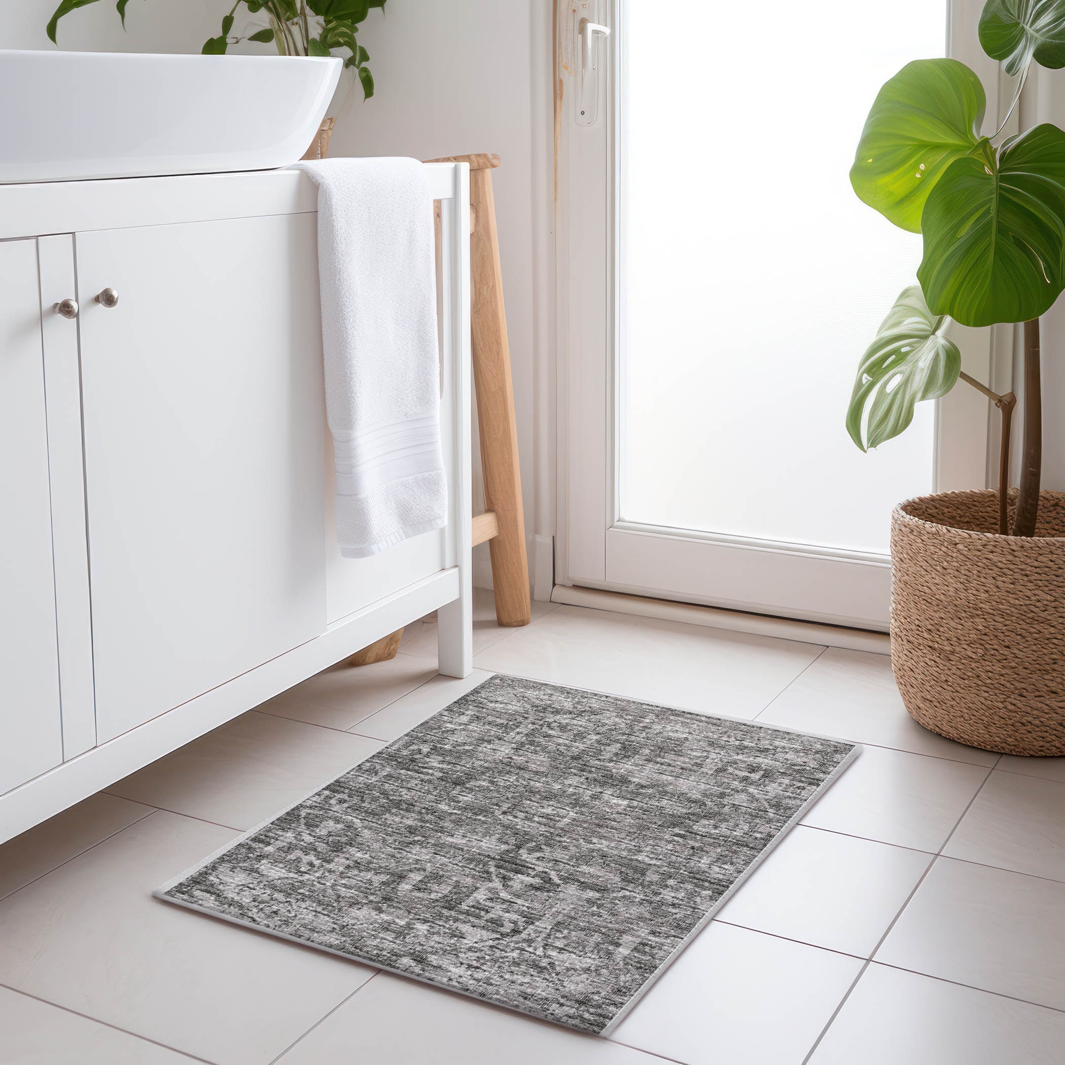 Addison Rugs AMF40CC20X30 Mayfield AMF40CC 2 x 3 (ft) Loomed Polyester Charcoal Rectangular Indoor Abstract Machine washable Area rug