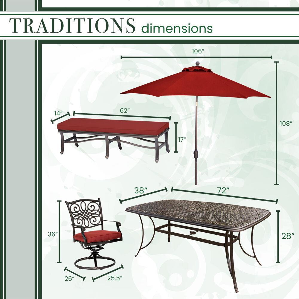 Hanover TRADDN5PCSW2BN-SU-R Patio-Dining-Sets - View #3