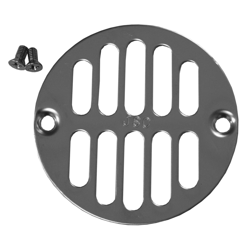 Shower Drain Cover with 3-1/2 in. Inlet & 1-1/2 in. FIP Outlet, Chrome  Plated