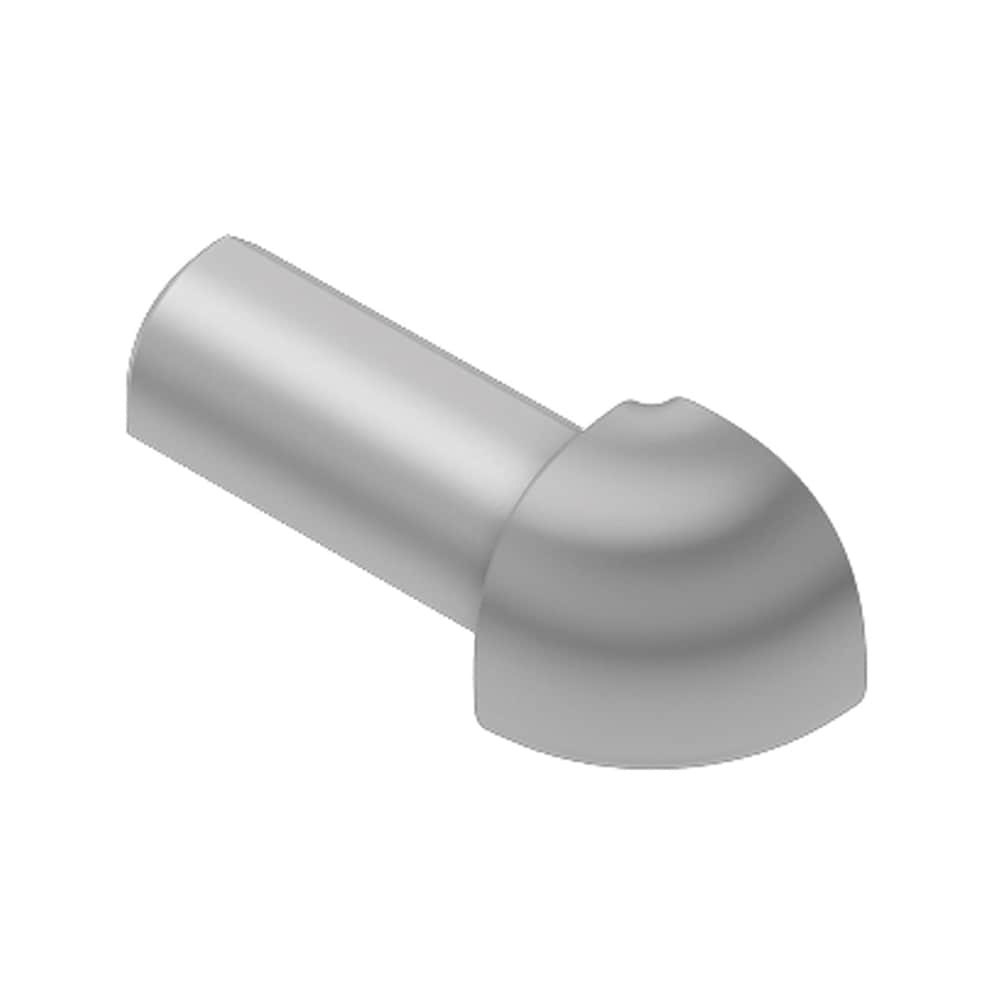 Schluter Systems ED/RO125PG Rondec 0.5-in W x 1.0-in L Classic grey color-coated aluminum Aluminum Outside corner Tile Edge Trim