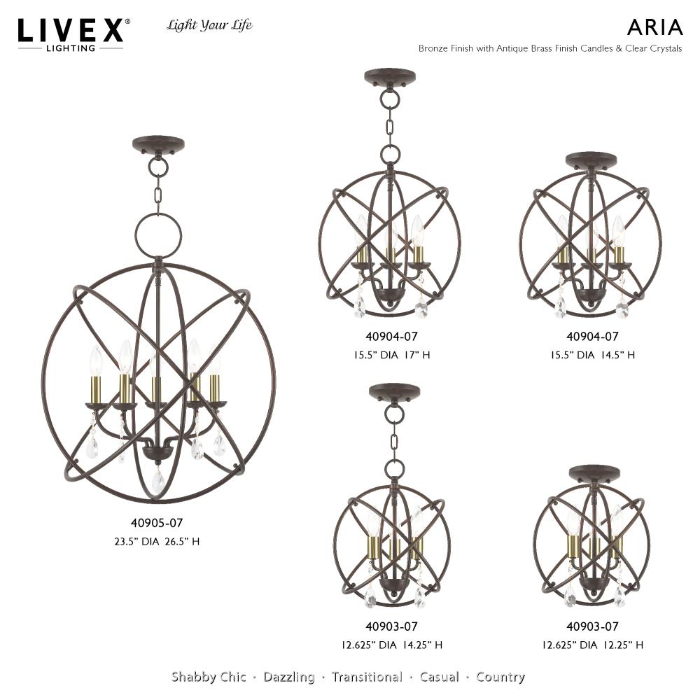 Bronze Mini Plug-in Crystal Candle Chandelier