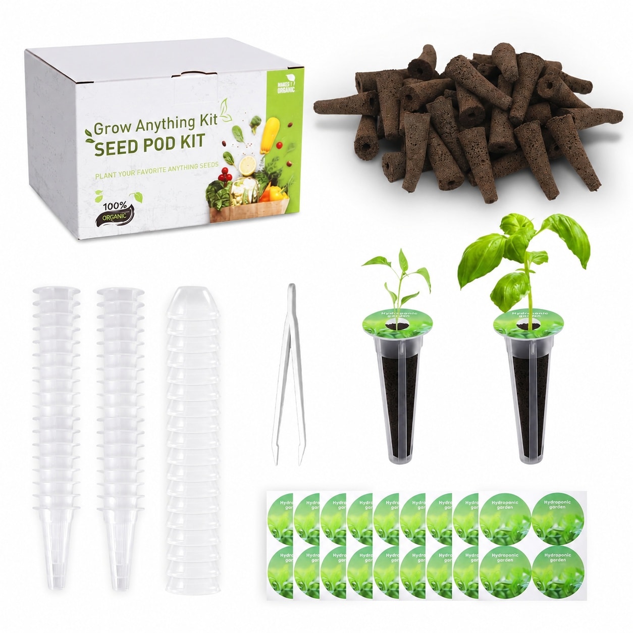 Adrinfly -  140 pcs Hydroponic Pods Kit Indoor Garden Starter Kit Compatible with Most Growing Sy...