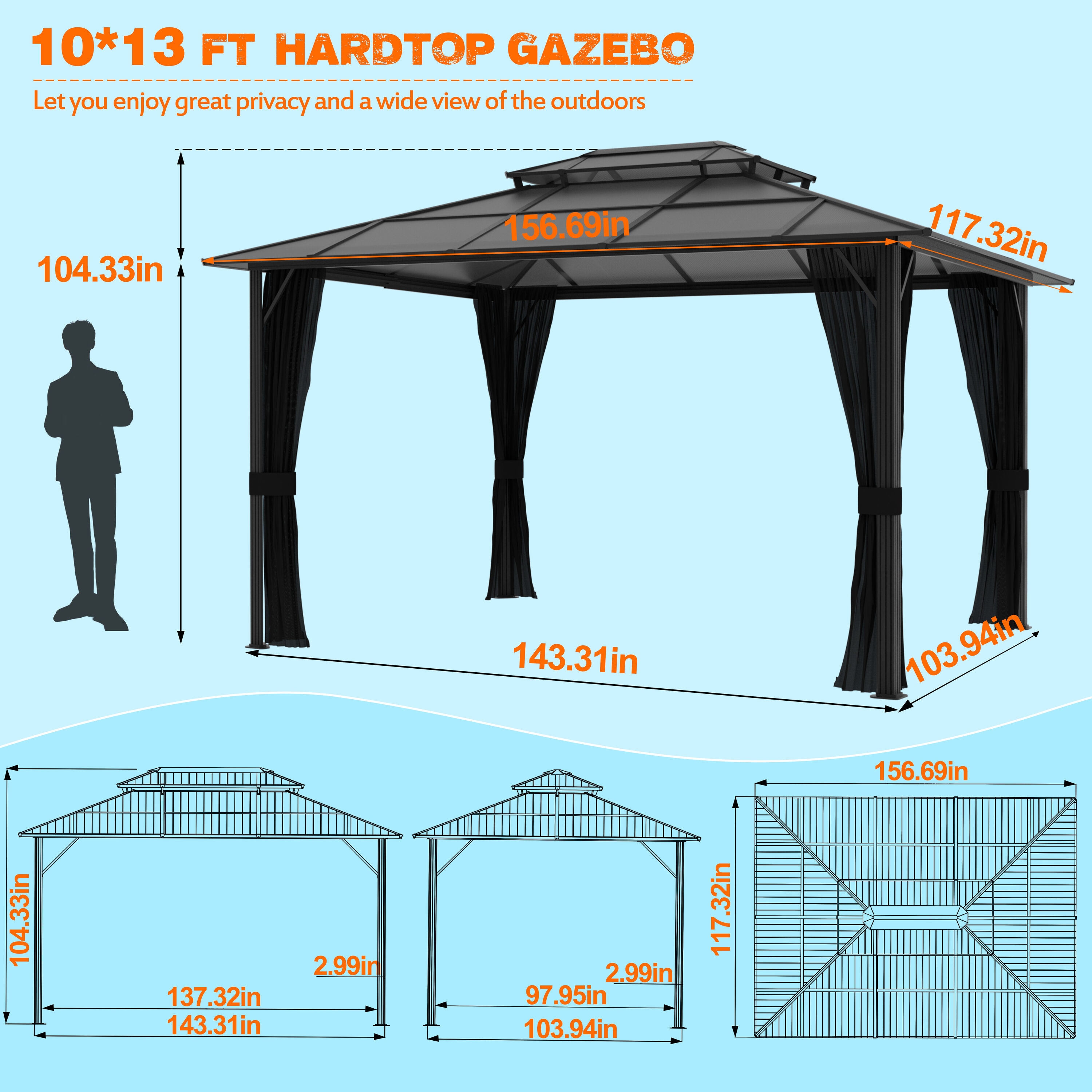 VEIKOUS PG0201-19 Wood-Resin-Gazebos - View #8