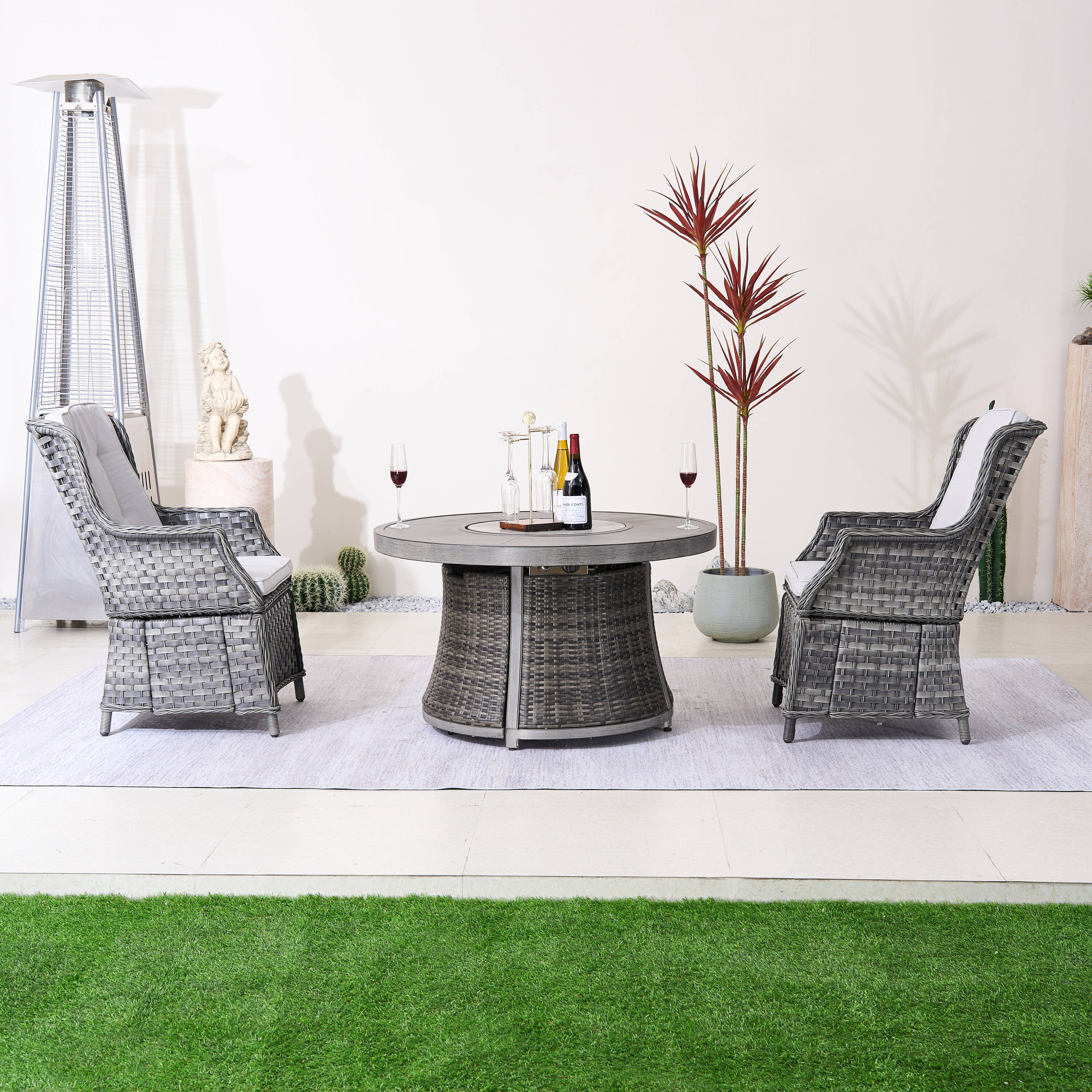 Direct Wicker DWG-2-010&521E-GR Patio-Conversation-Sets - View #3