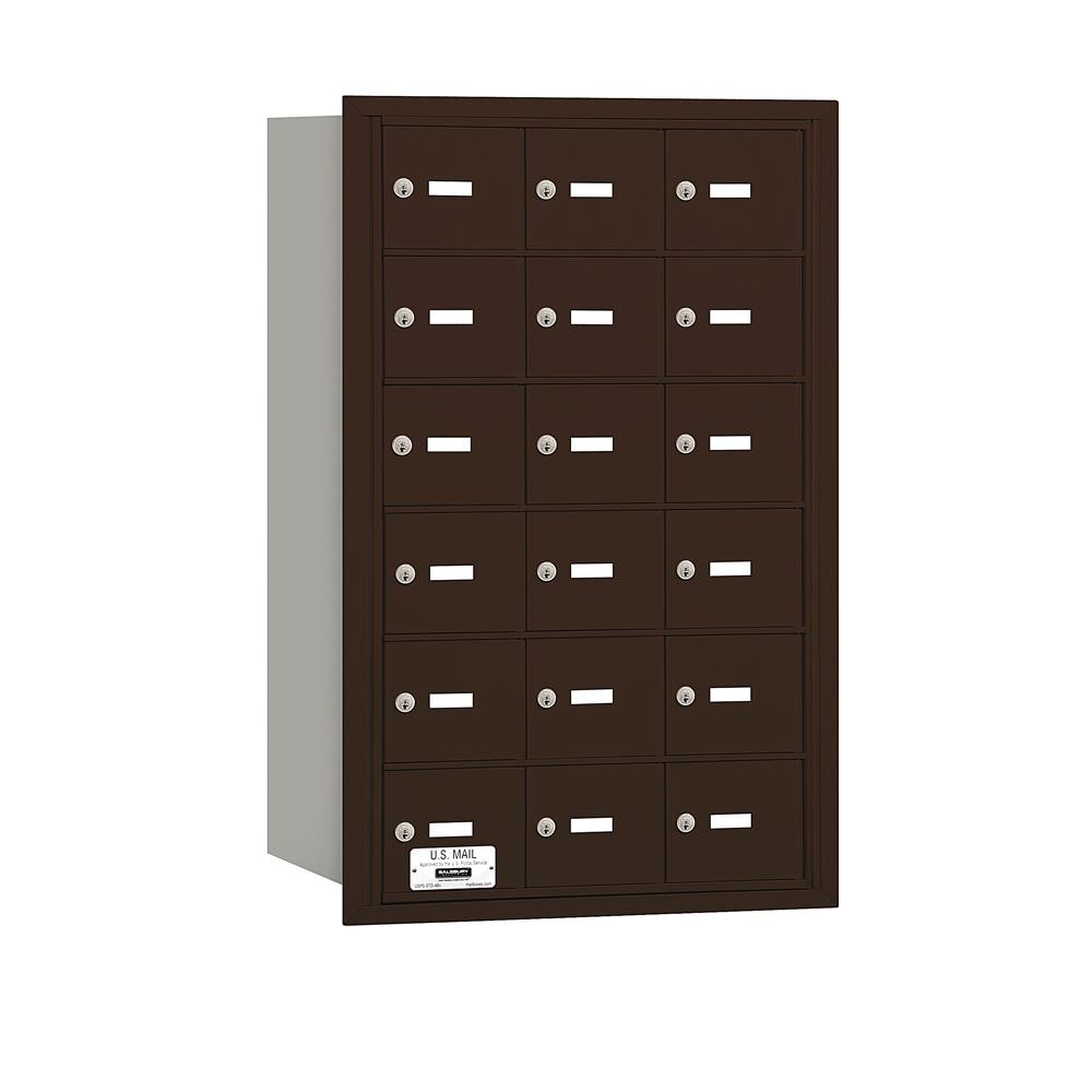 SALSBURY INDUSTRIES 3618ZRU Recessed Mount Bronze Metal Extra Large Lockable Cluster Mailbox