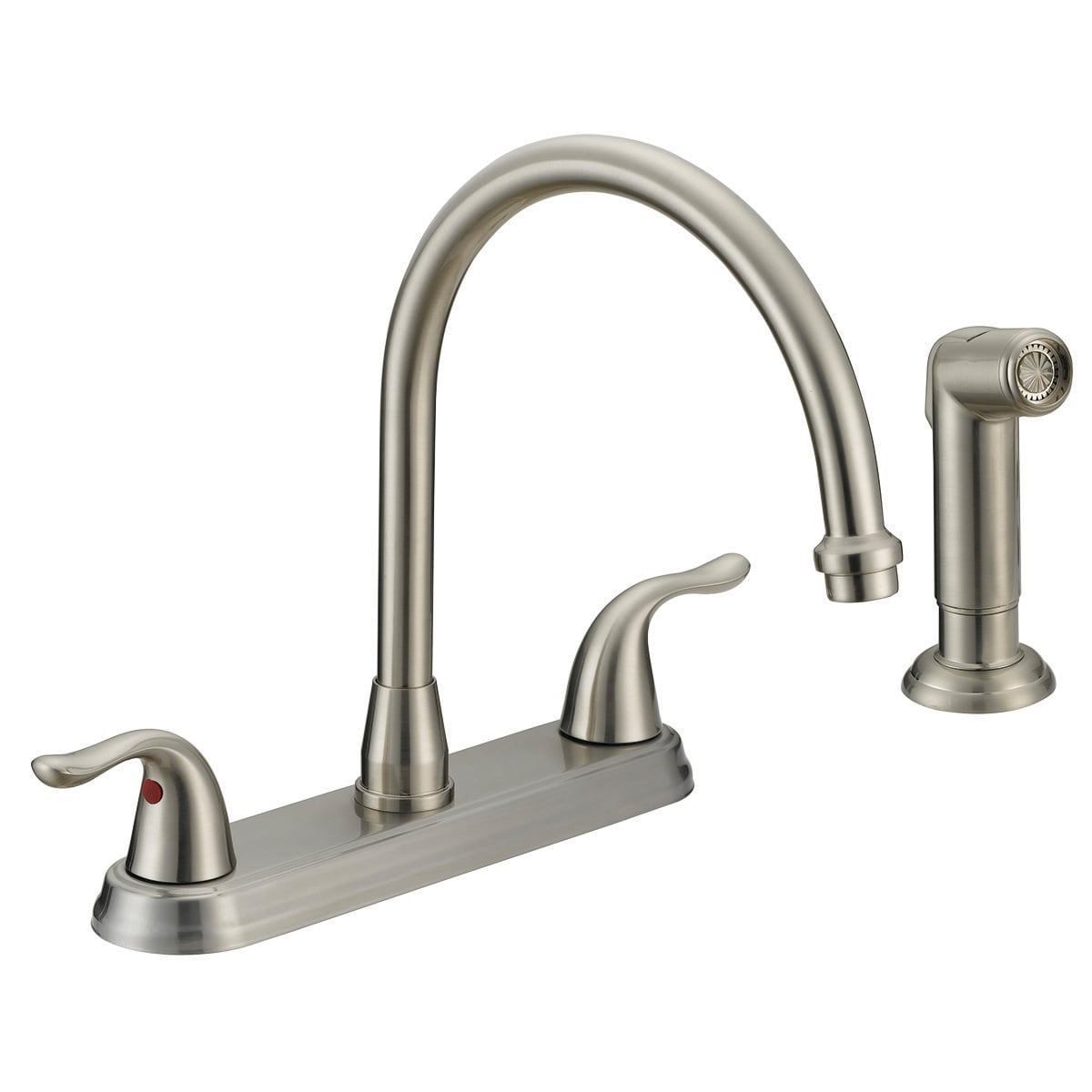 EZ-FLO EZ-10202 Impressions Brushed Nickel Single Handle Deck-mount Kitchen Faucet ( Deck Plate Included ) ( Side Sprayer Included )
