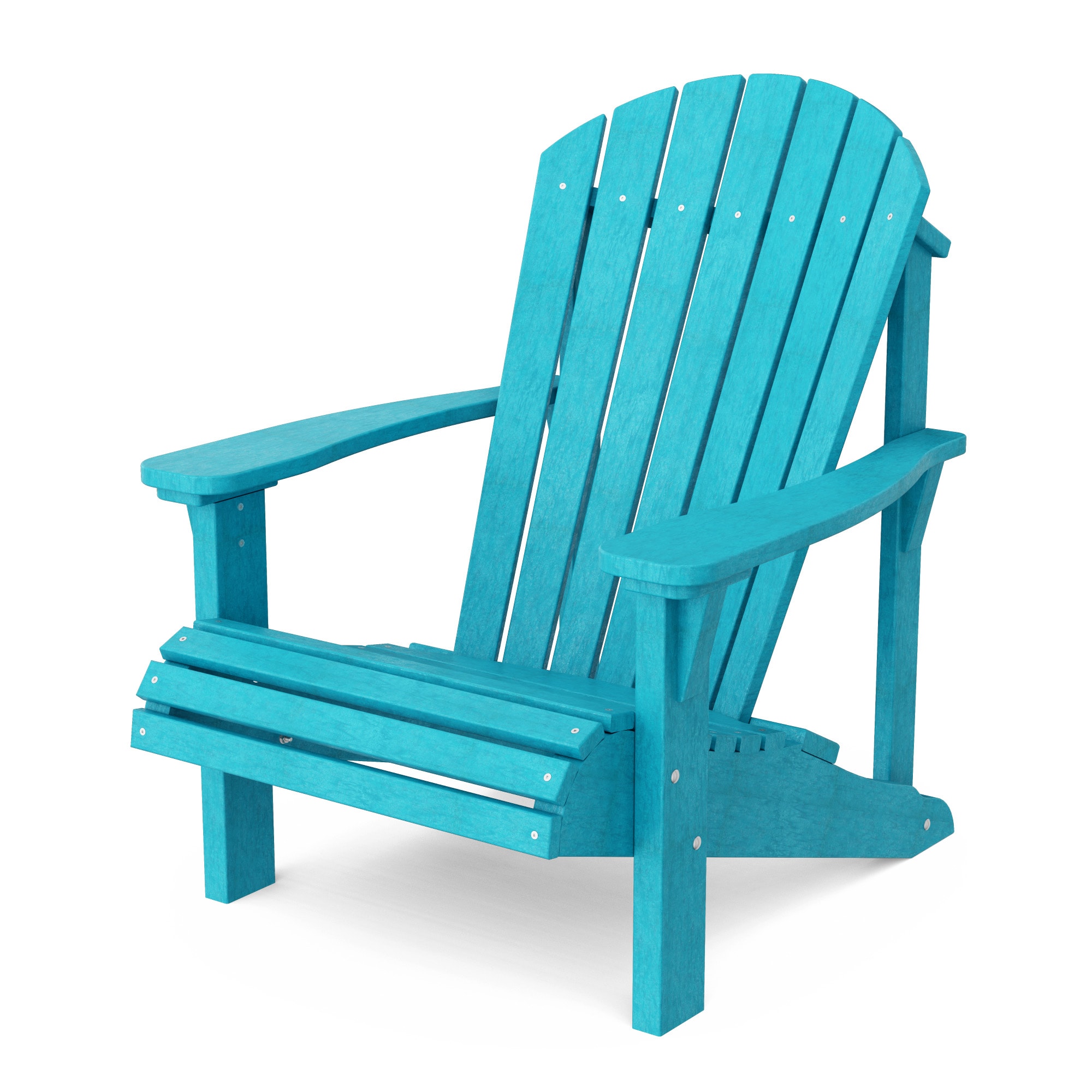 Wildridge LCC-111-AB Heritage Sunrise Aruba Blue HDPE Frame Stationary Adirondack Chair with Slat Seat