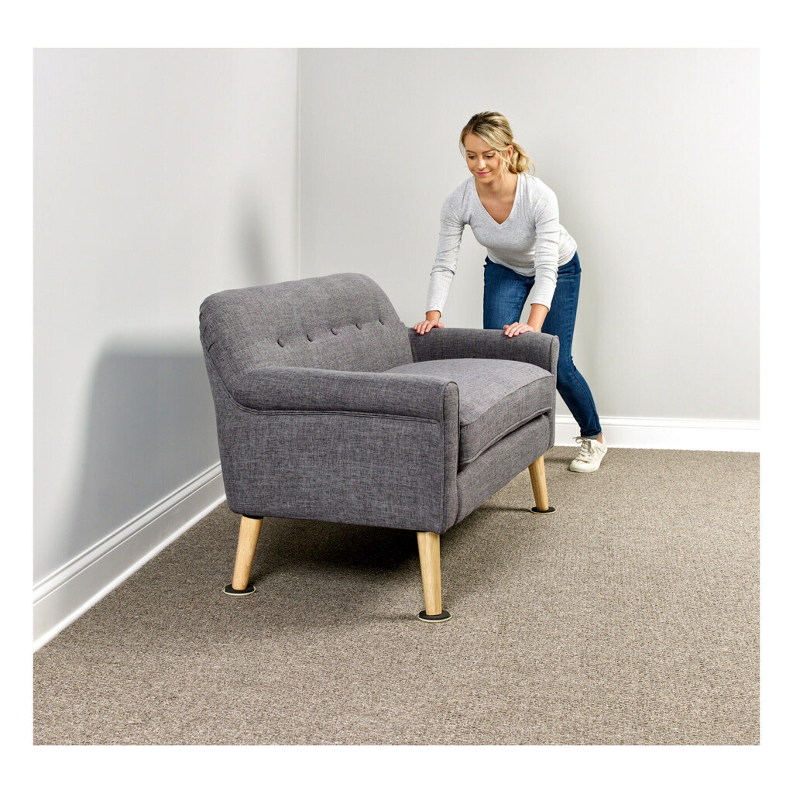 24pcs 2in.Self Stick Square Carpet Sliders-Self Adhesive Furniture Moving  Slider for Carpet -Self-Adhesive Chair Glides-Moving Pads-Moving Furniture