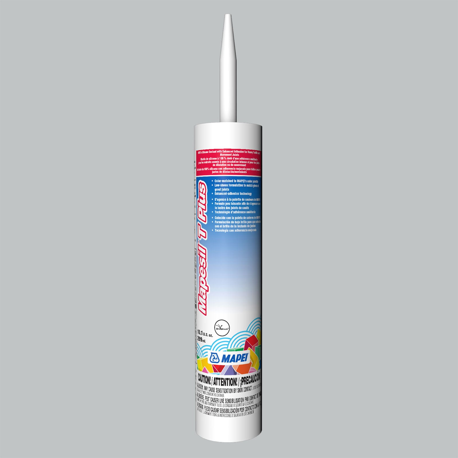 MAPEI 3BU510141 Mapesil T Plus 10.1-oz Tile & grout Rain #5101 Silicone Caulk