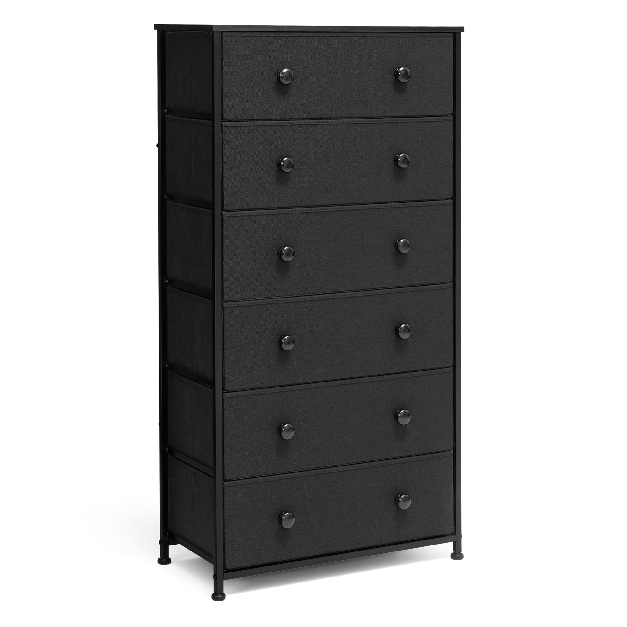 CloudFly CL-HD027BLK Dresser storage tower Black 6 -Drawer Combo dresser