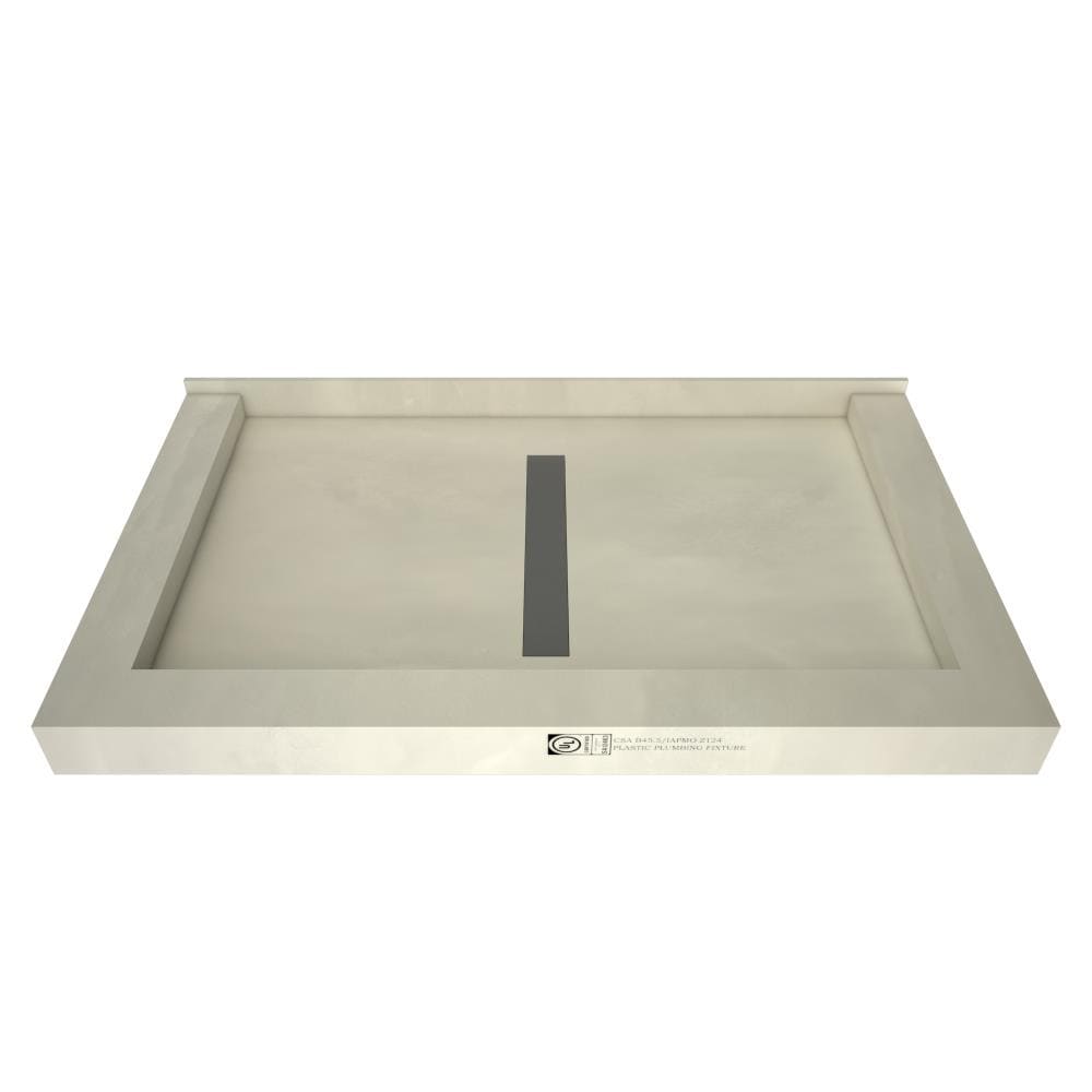 Tile Redi RT3448CTC-PVC-SBN 34-in W x 48-in L x 5.75-in H Made For Tile Rectangle Shower Pan Base (Center Drain)