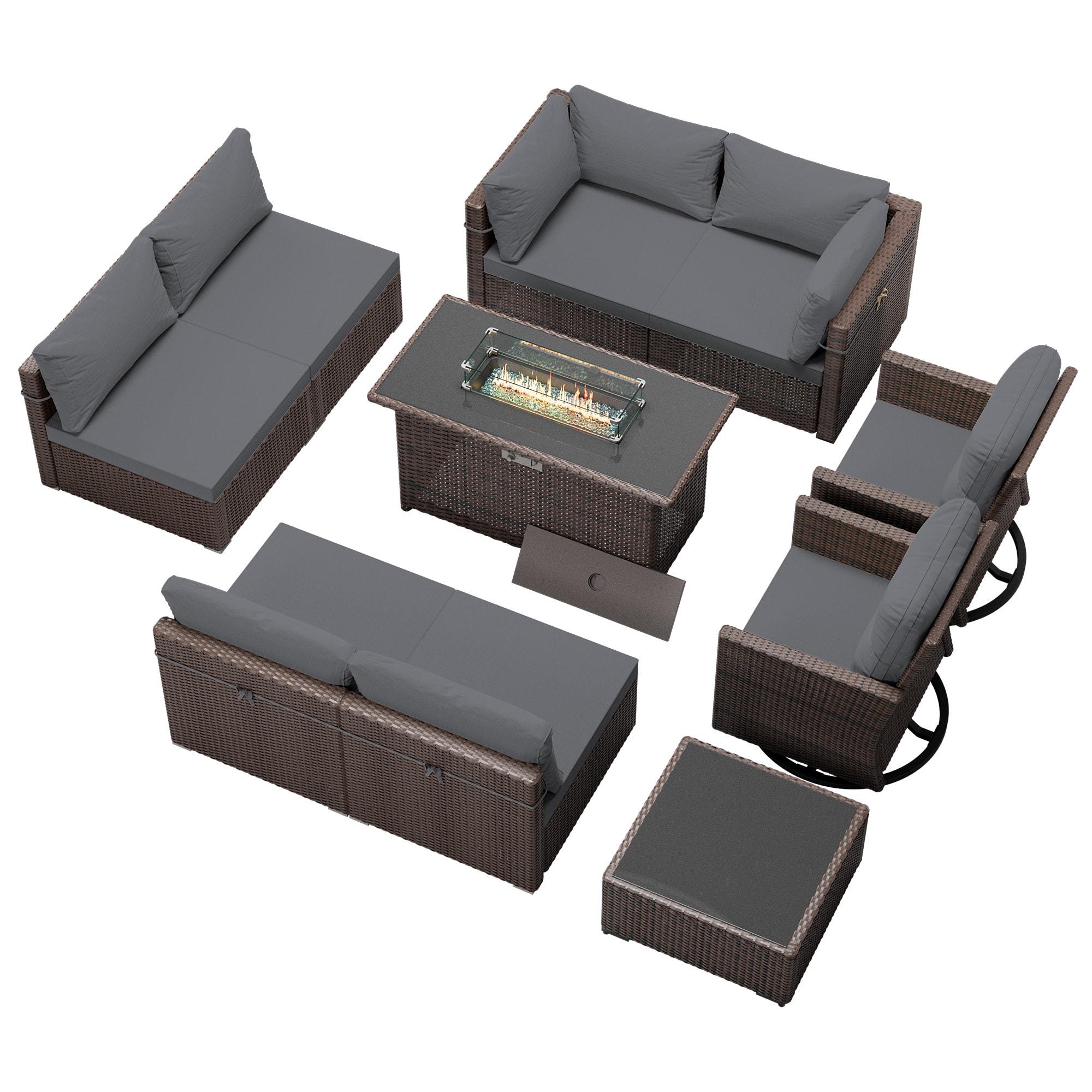 UPHA TBBR-ABC43Y11-DGAY Patio-Conversation-Sets - View #2
