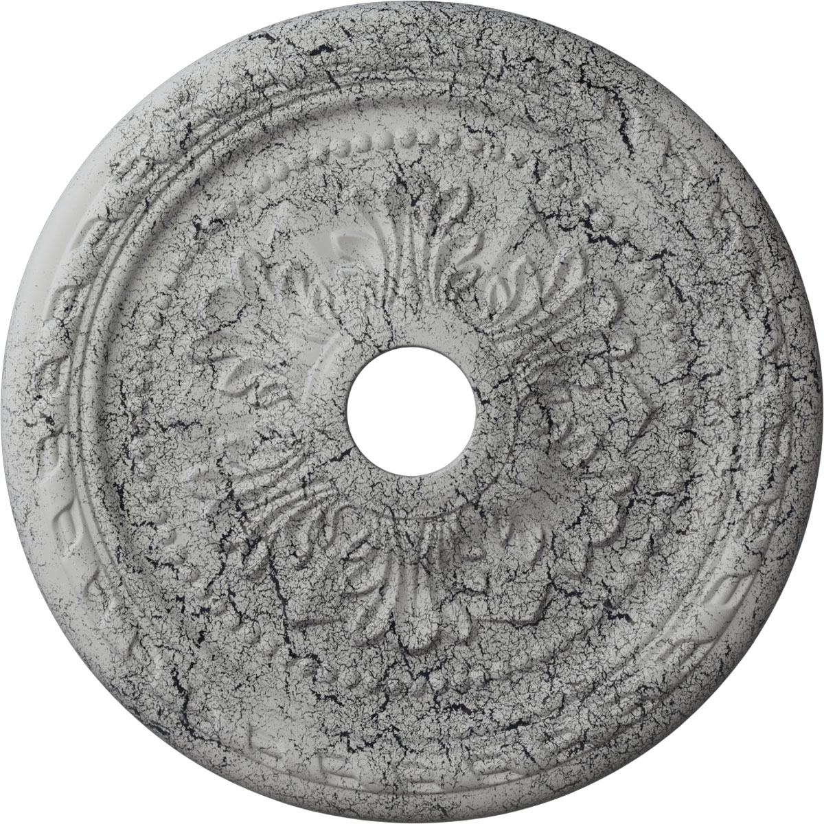 Ekena Millwork CM23PMUWC Palmetto 23.625-in W x 23.625-in L Painted Ultra Pure White Crackle Polyurethane Whole Ceiling Medallion