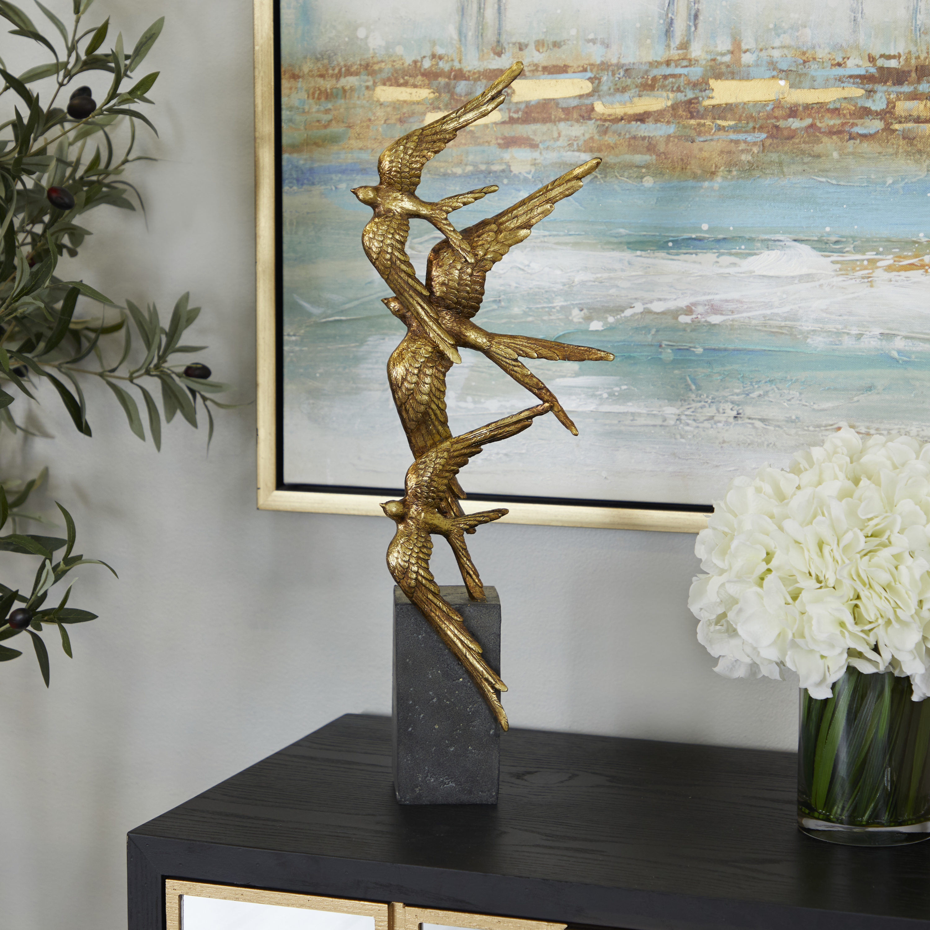 Grayson Lane 84622 Gold Stone Modern Sculpture