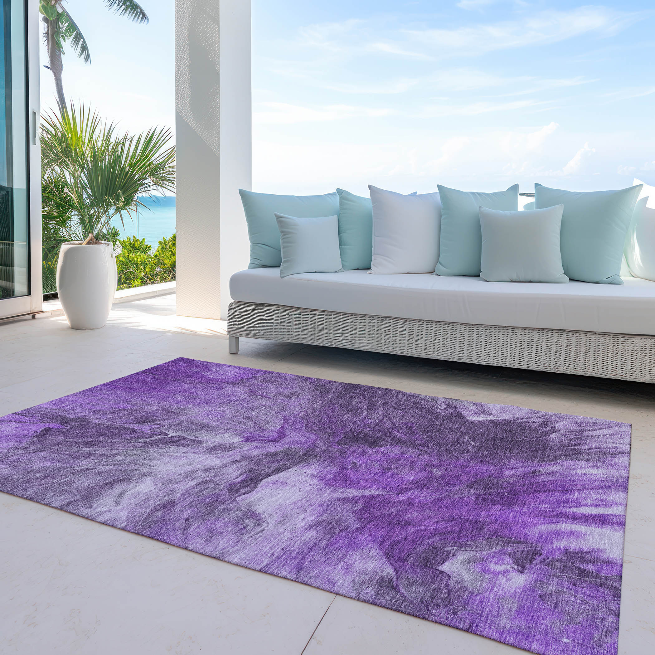 Addison Rugs Chantille 10 X 14 (ft) Purple Indoor/Outdoor Geometric ...