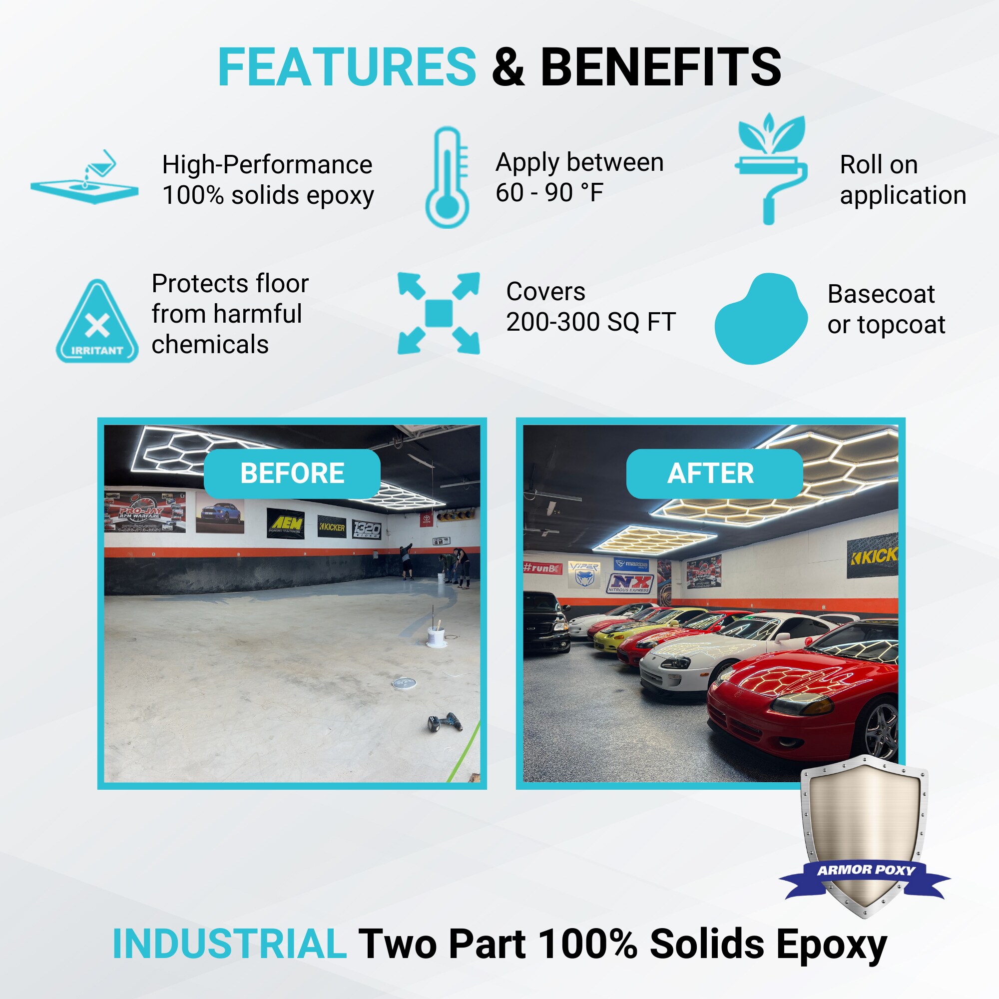 Khaki Tan Gloss Epoxy Floor Coating Kit, 1.5 Gallons