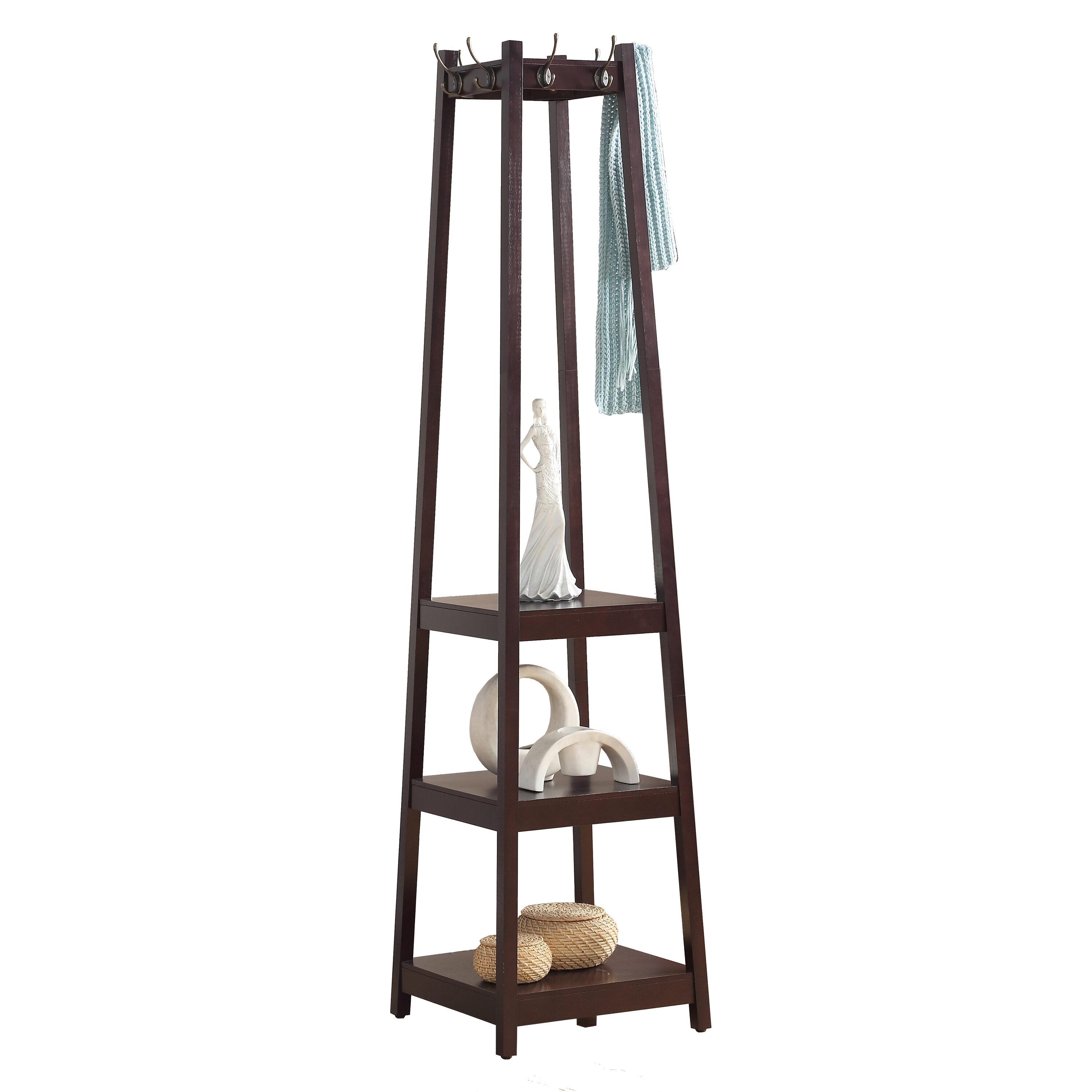 Flynama L-P164224 Espresso 8 -Hook Coat rack