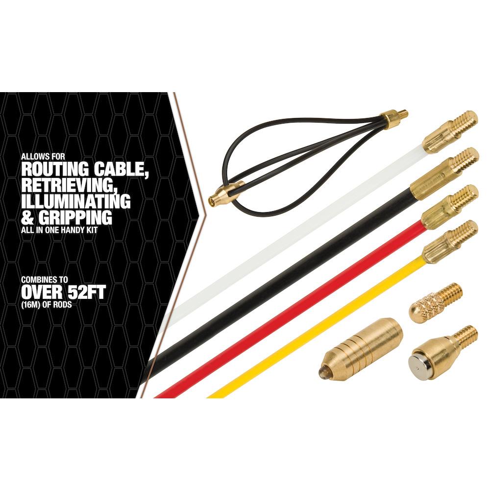 Southwire Super rod 52-ft Fiberglass Cable Rod Mega Set in the Fish Tape &  Poles department at