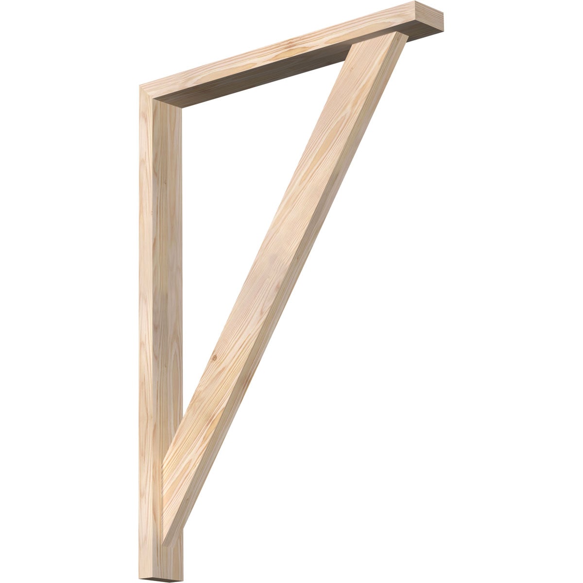 Ekena Millwork 1465031 Traditional Block Smooth Bracket with Offset Brace Douglas Fir Wood Standard Bracket