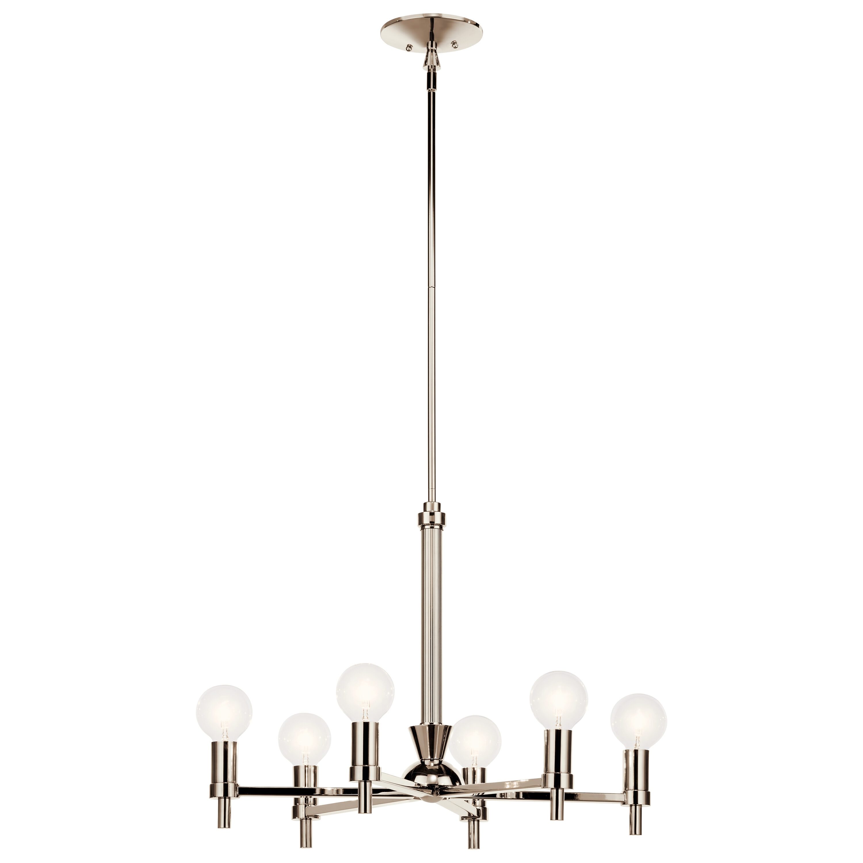Kichler 52424PN Torvee 6 -Light Nickel Vintage For Use in Bedrooms, Dining Rooms, Foyers, Kitchens, Living Rooms Chandelier