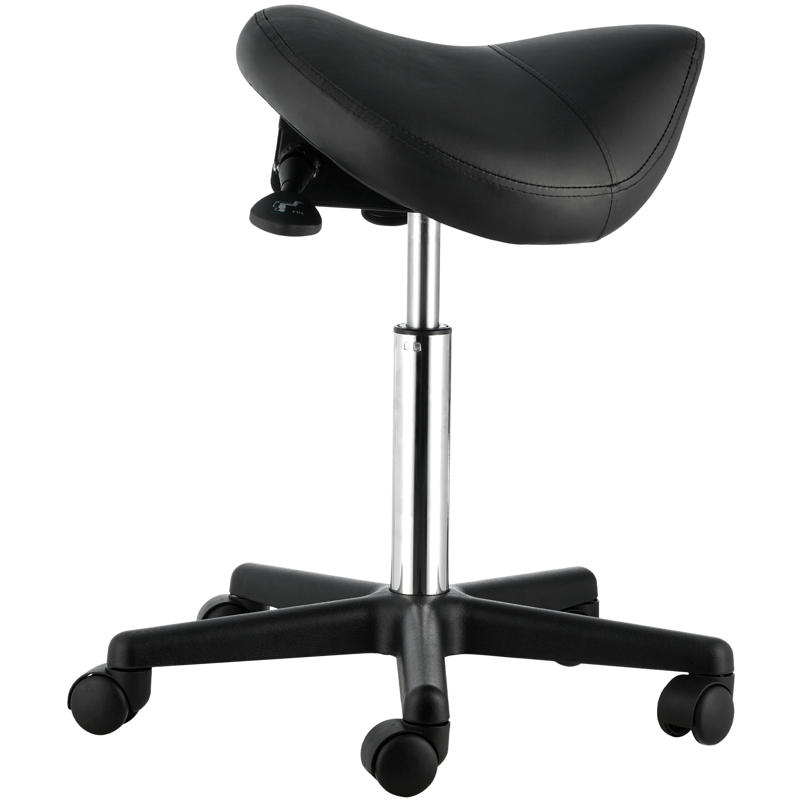 GIVIMO - 20.1 to 28-in Height Adjustable Rolling Saddle Stool 400-lb Capacity 360 Degree Swivel T...