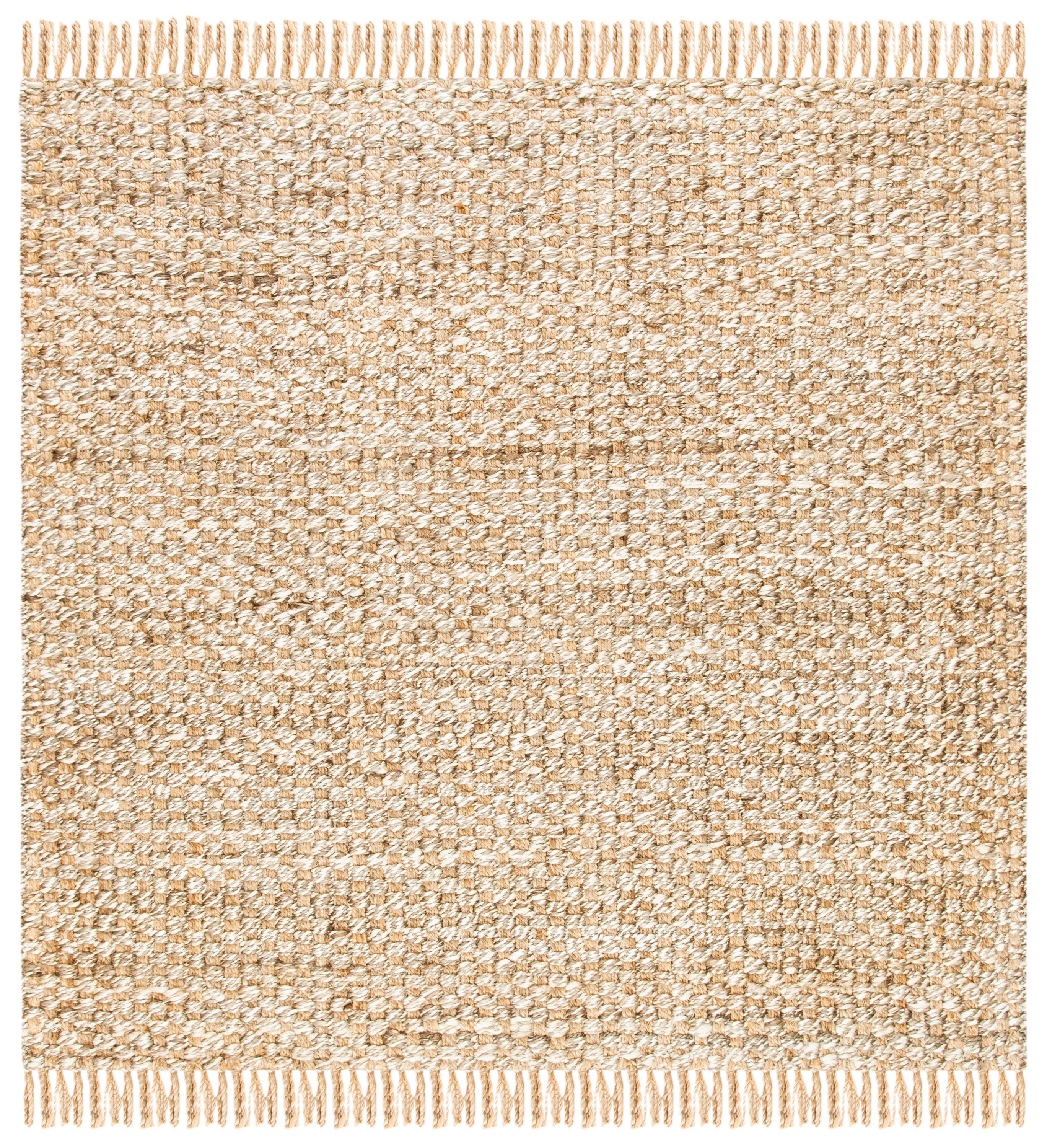 Safavieh NF868B-6SQ Natural Fiber Port 6 x 6 (ft) Jute Natural/Gray Square Indoor Solid Coastal Area rug