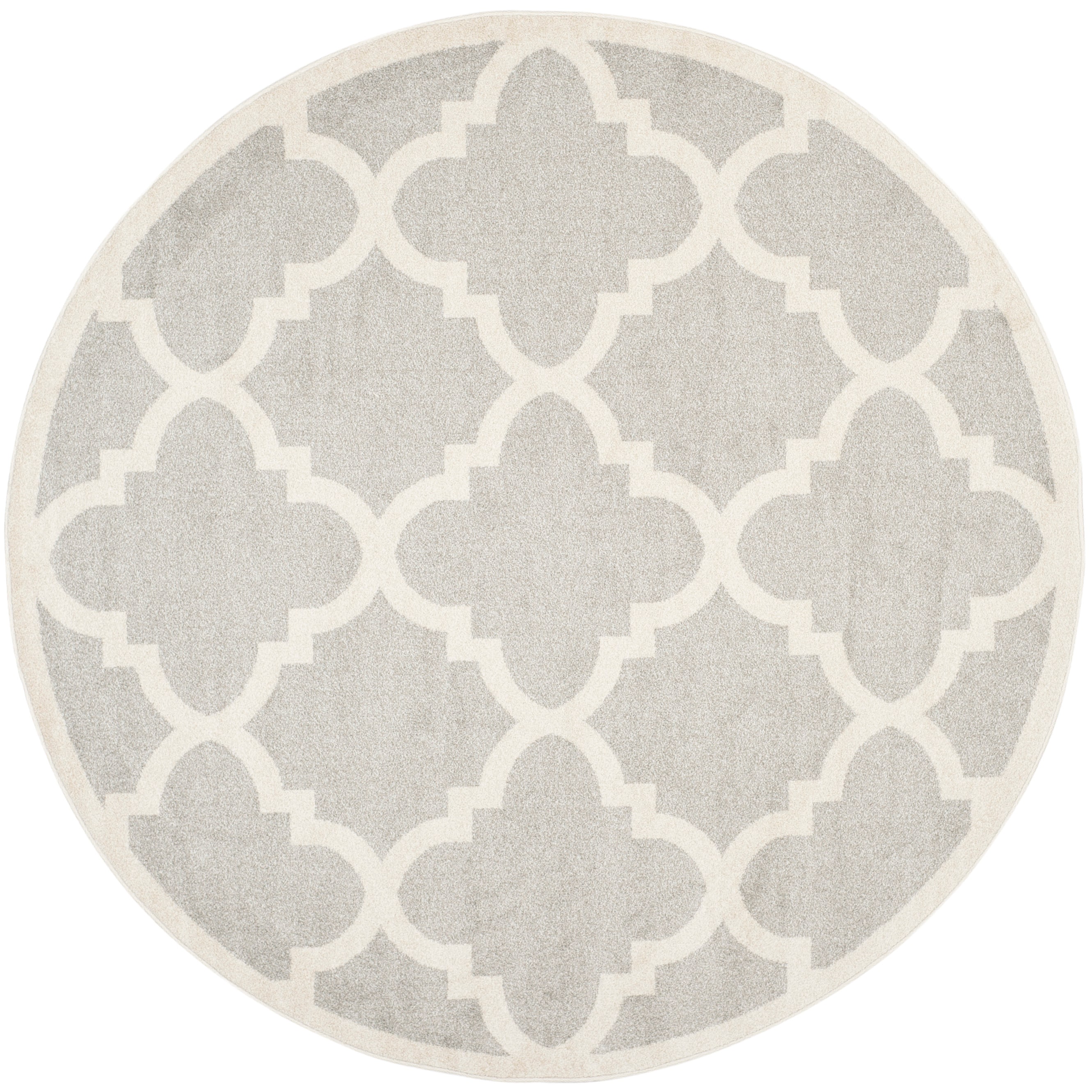 Safavieh AMT423B-7R Amherst Pompey 7 x 7 (ft) Loomed Synthetic Gray/Beige Round Indoor Trellis Area rug